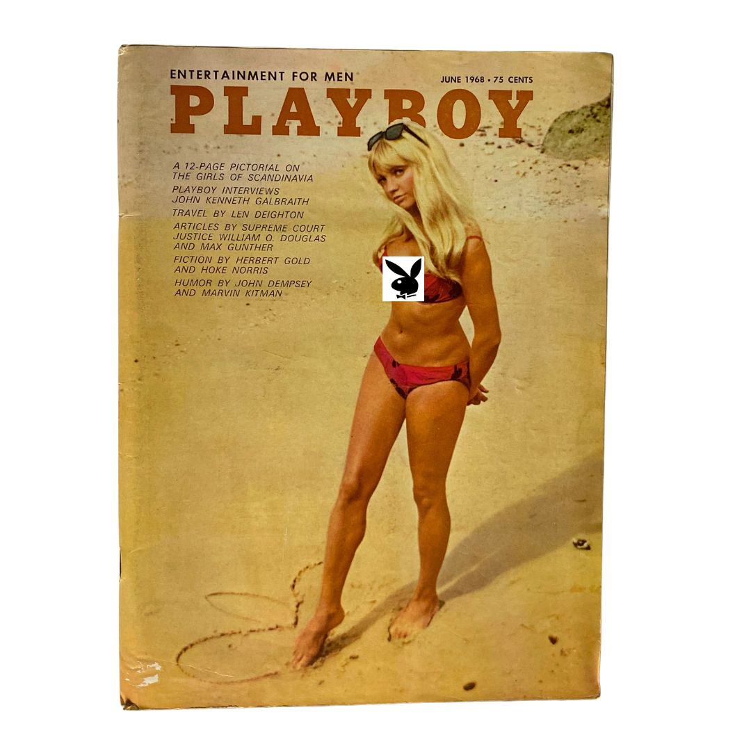 VTG Playboy Magazine June 1968 Playmate Britt Fredriksen w Centerfold No Label