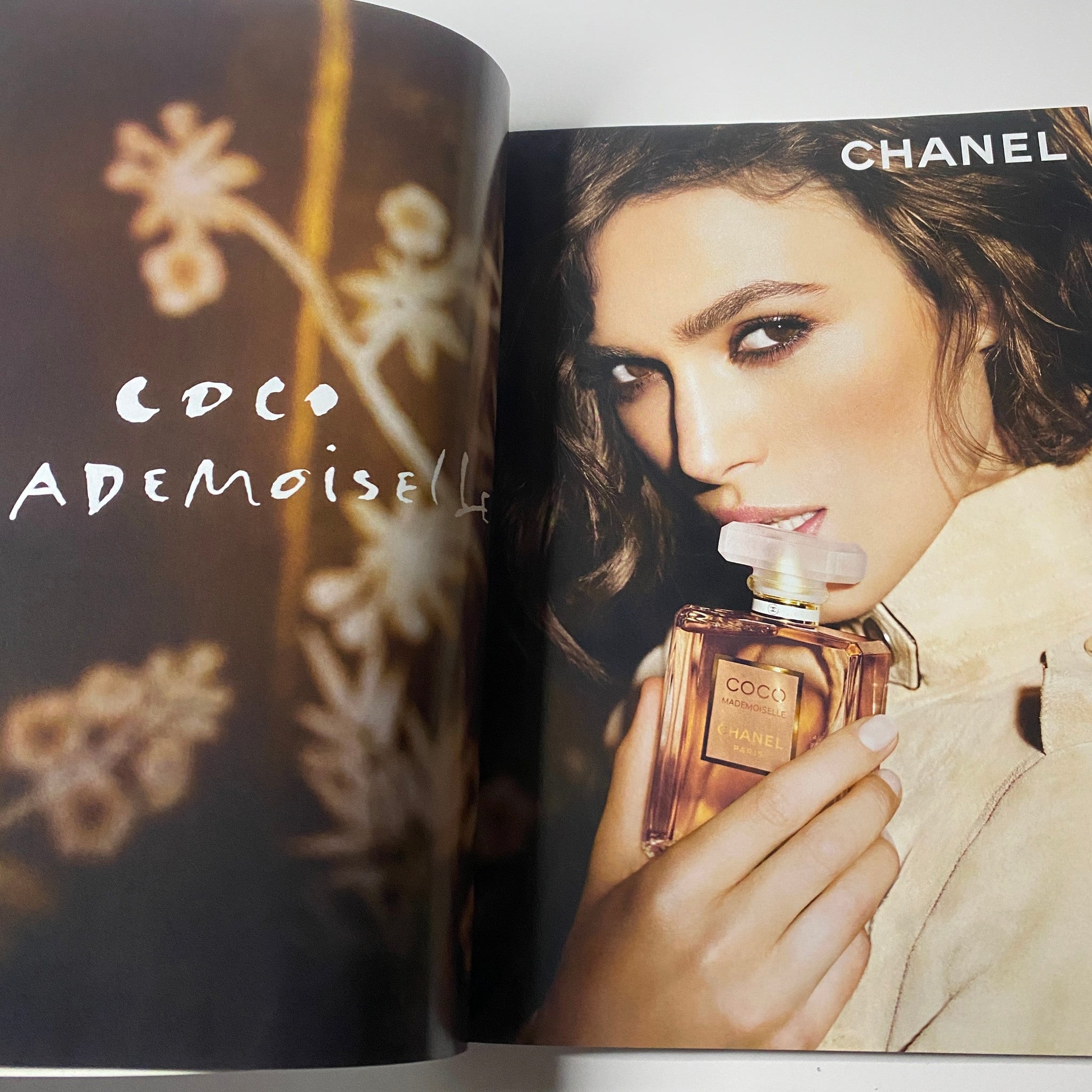 Ad page from Harper's Bazaar Australia Magazine August 2012 featuring Keira Knightley promoting Chanel Coco Mademoiselle.