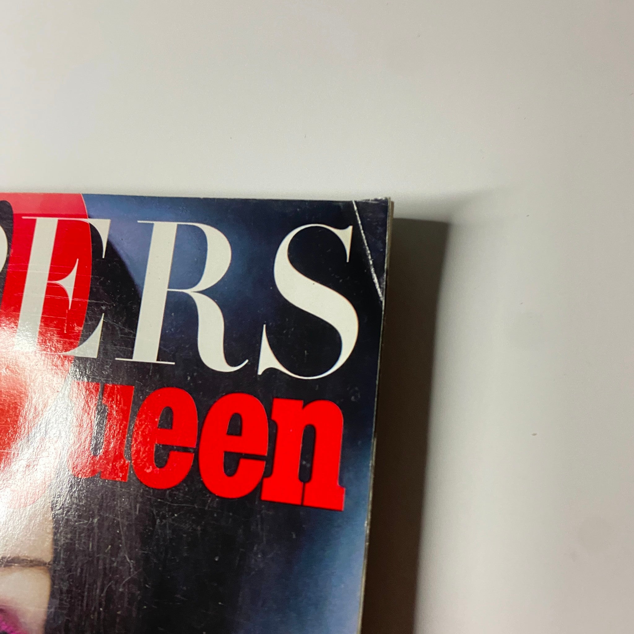 Close-up of the Harpers & Queen British Magazine May 1999 cover, highlighting Madonna's captivating gaze and the magazine title.