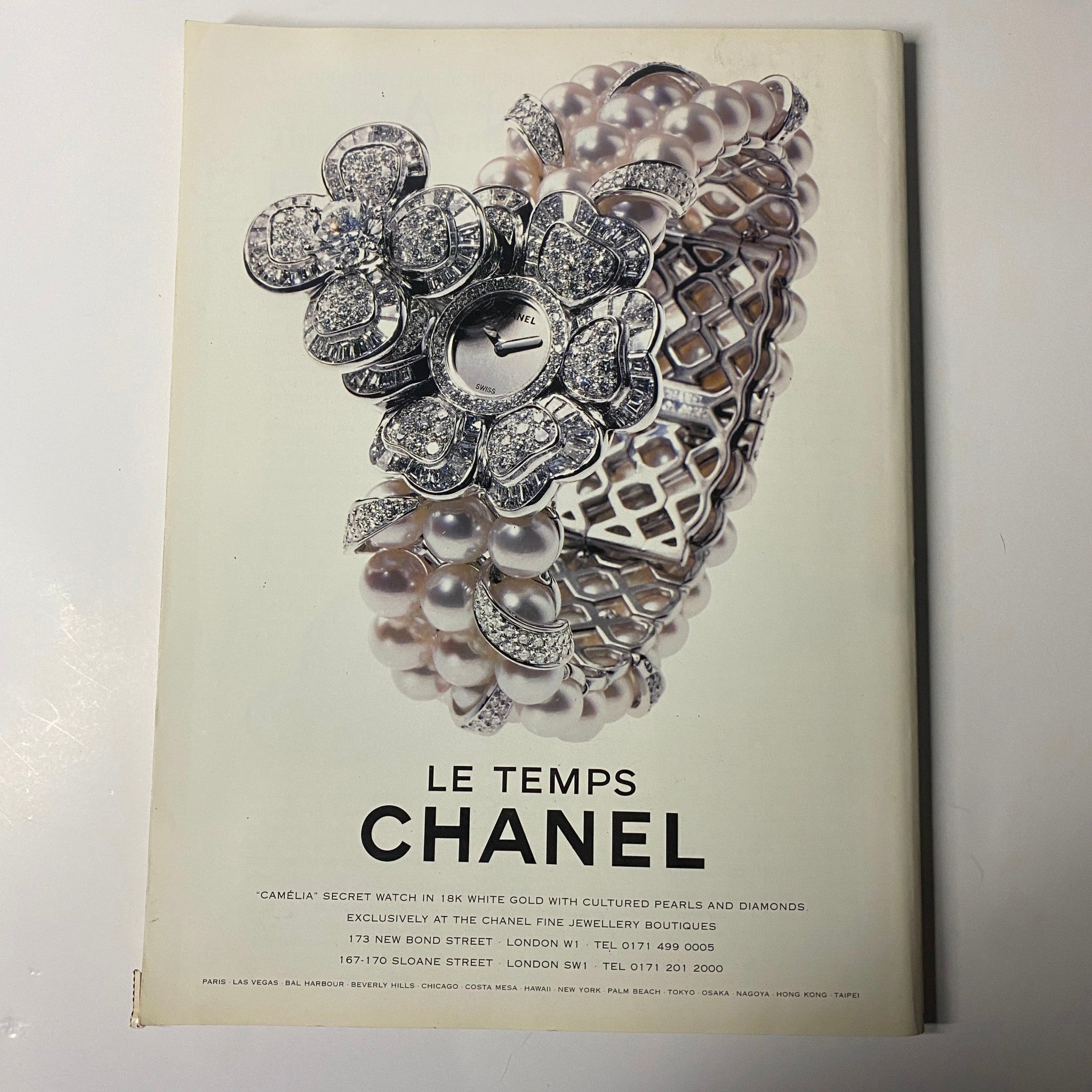 Harpers & Queen British Magazine May 1999 advertisement for Chanel featuring a luxurious jewelry design, highlighting high fashion aesthetics.