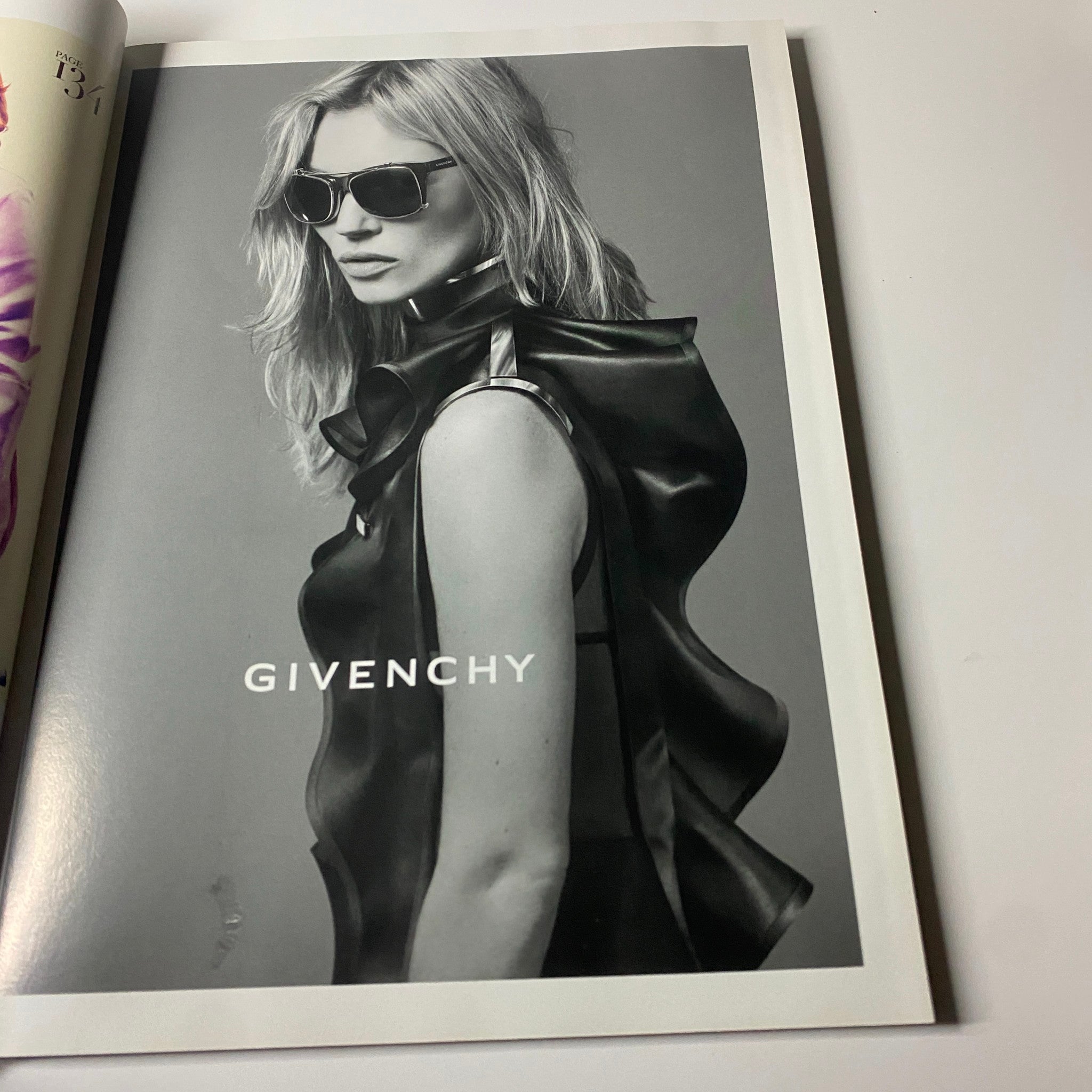 An editorial page from Harper's Bazaar UK Magazine May 2013 showcasing bold Givenchy fashions, featuring a model wearing stylish sunglasses.