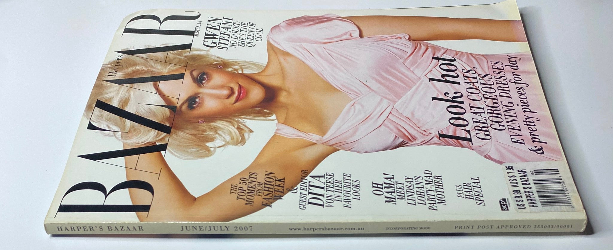 Alternate cover view of Harper's Bazaar Australia Magazine June - July 2007 with Gwen Stefani, emphasizing stylish tips for summer looks.