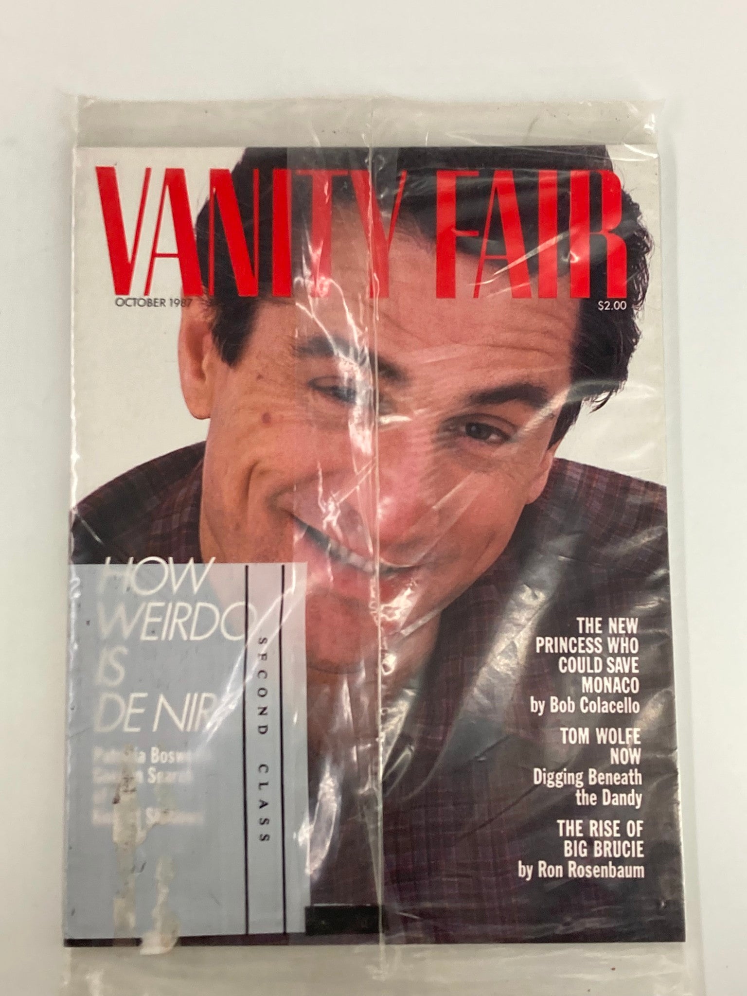 VTG Vanity Fair Magazine October 1987 Robert DeNiro No Label Sealed NEW