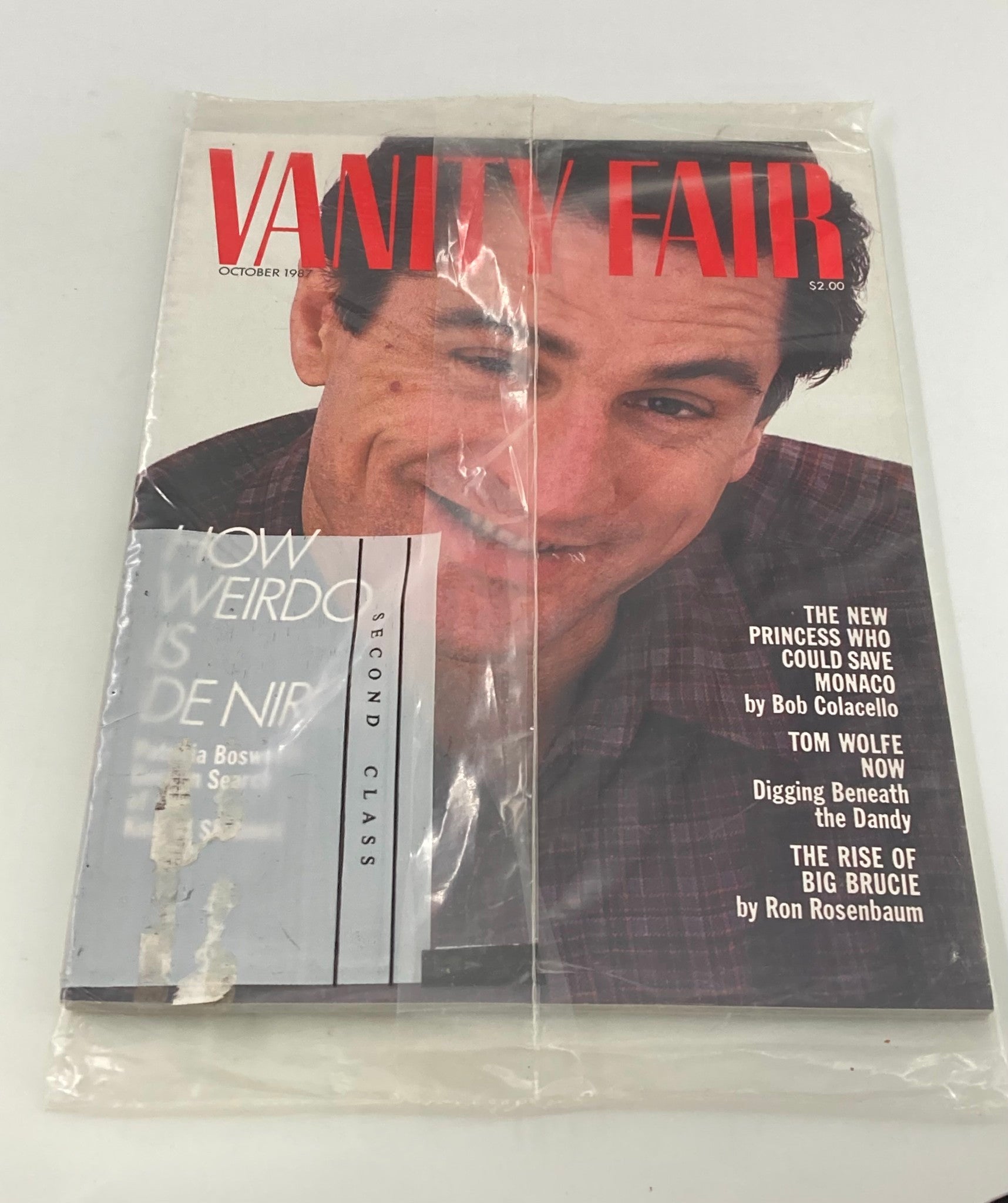 VTG Vanity Fair Magazine October 1987 Robert DeNiro No Label Sealed NEW