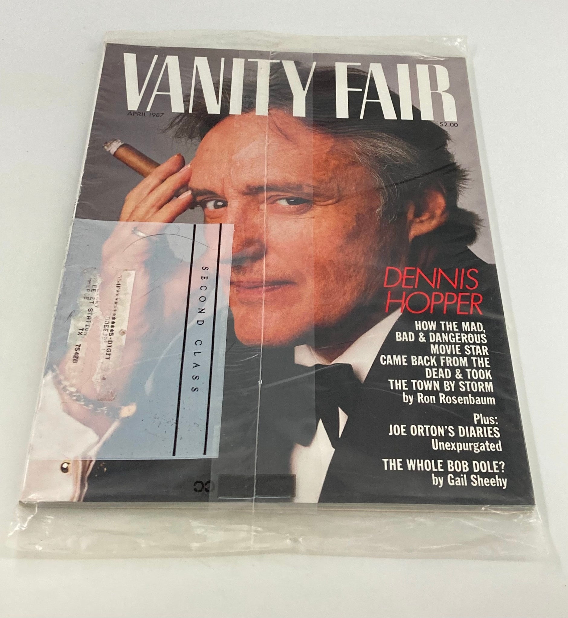 VTG Vanity Fair Magazine April 1987 Dennis Hopper No Label Sealed NEW