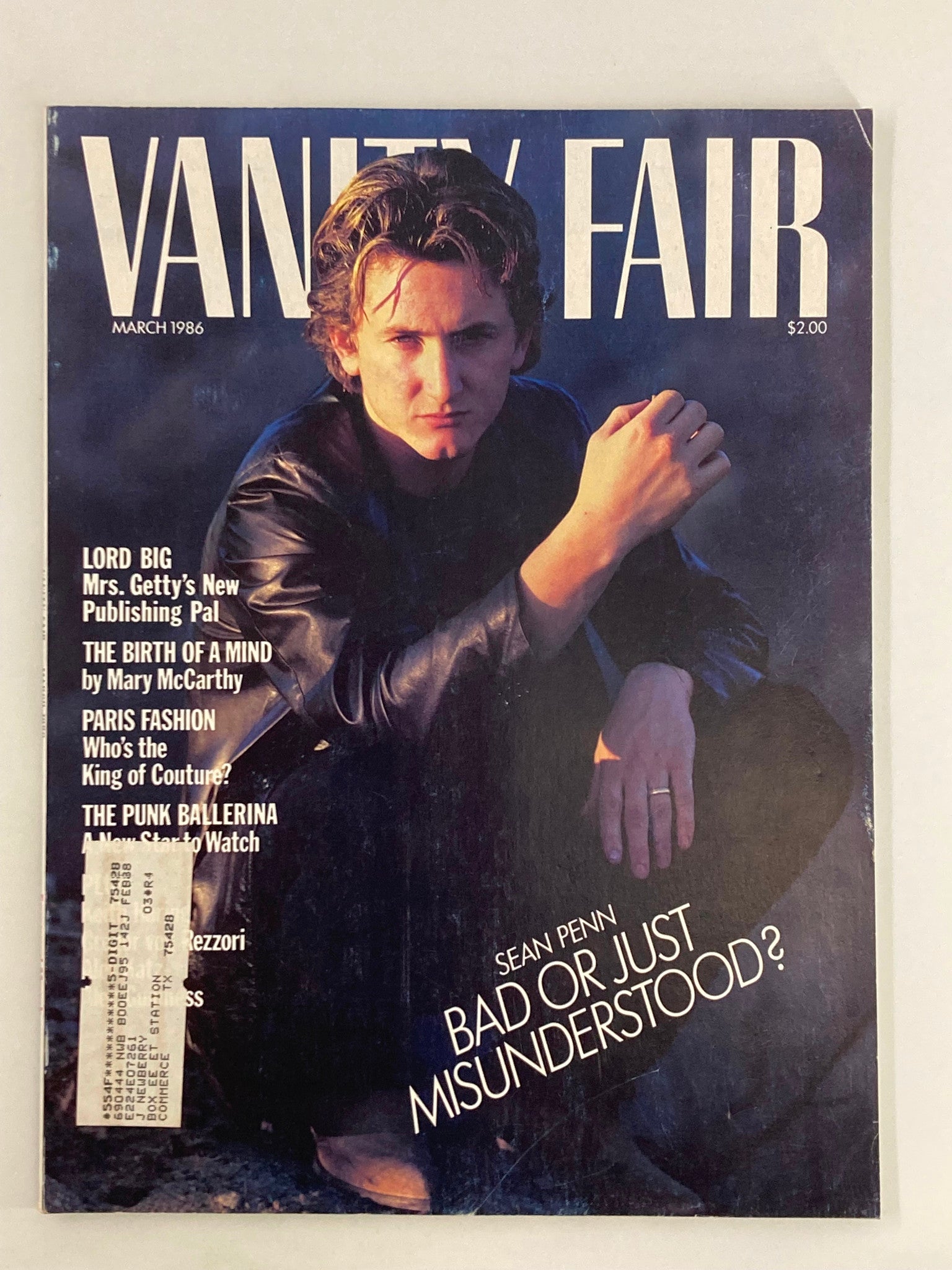 VTG Vanity Fair Magazine March 1986 Sean Penn Bad or Just Misunderstood?