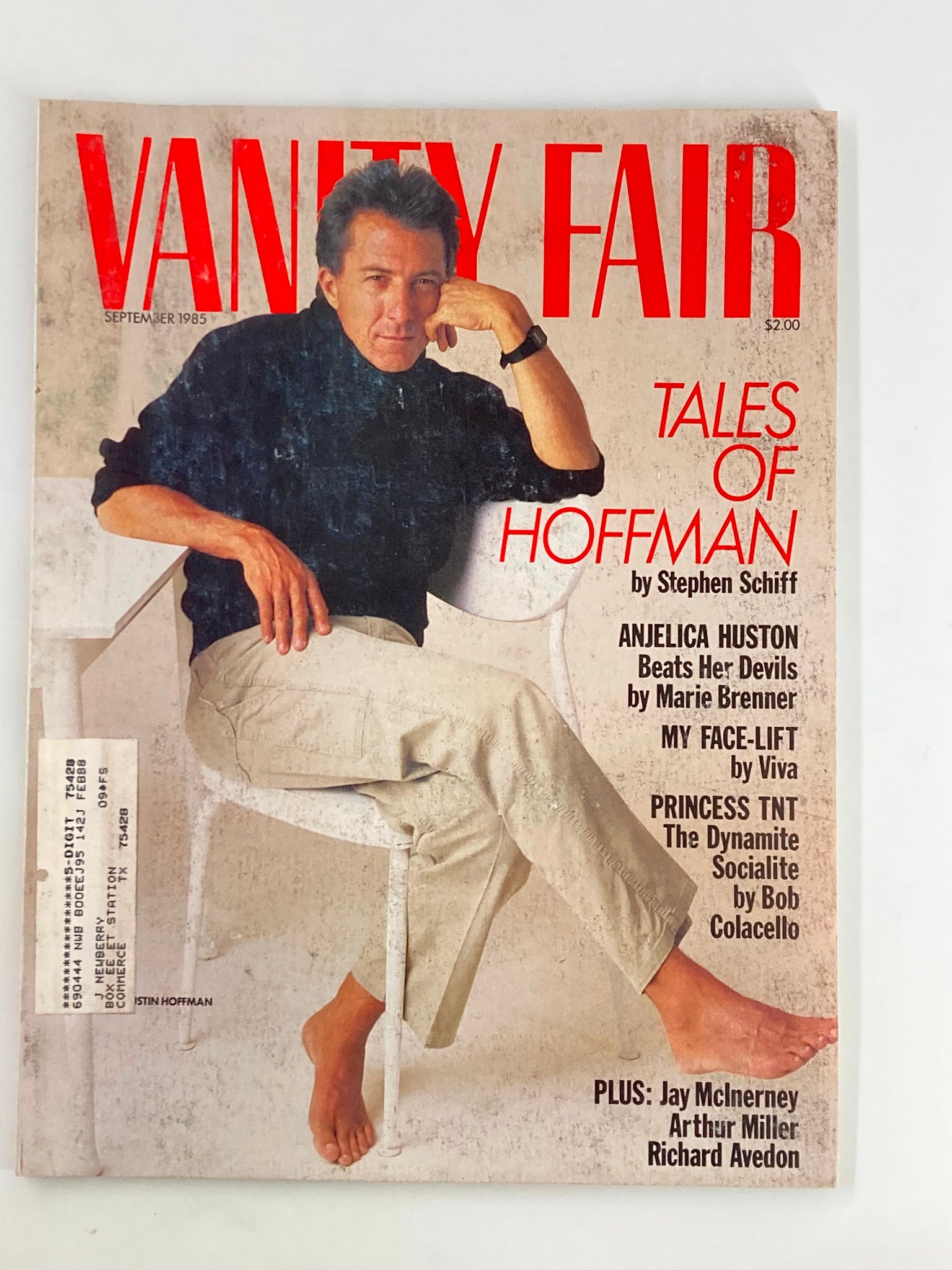 VTG Vanity Fair Magazine September 1985 Tales of Dustin Hoffman No Label