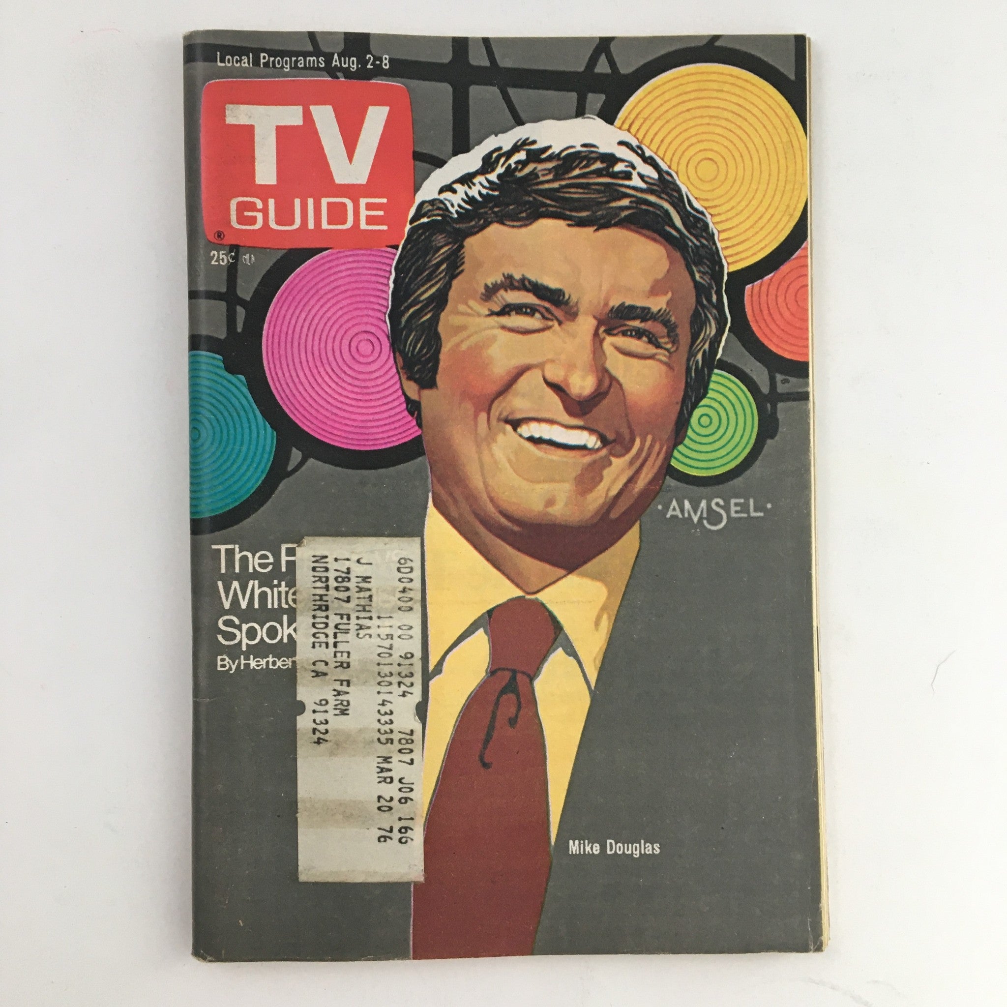 TV Guide Magazine August 2 1975 The Mike Douglas Show L.A. Edition