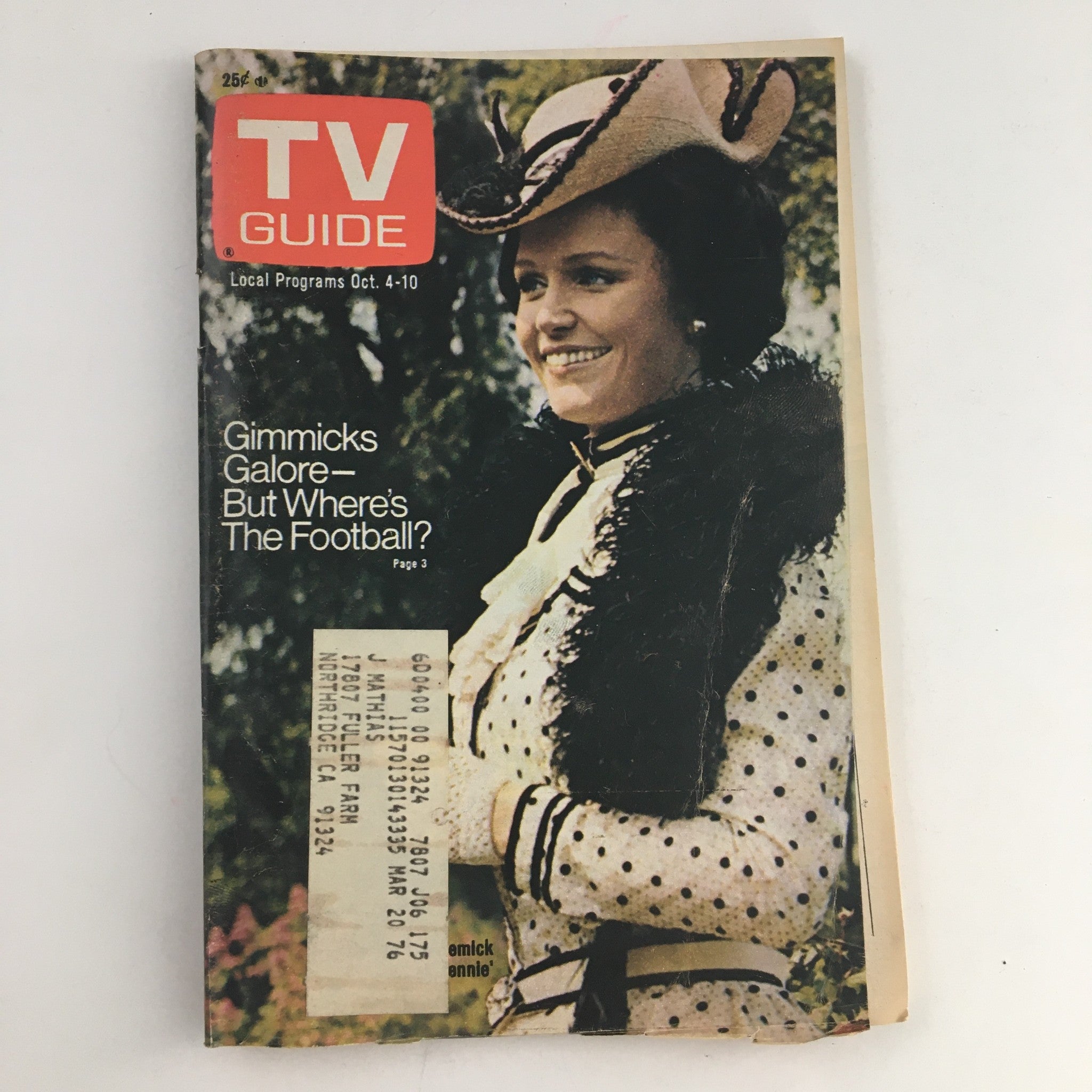 TV Guide Magazine October 4 1975 Lee Remick by Photographers L.A. Edition