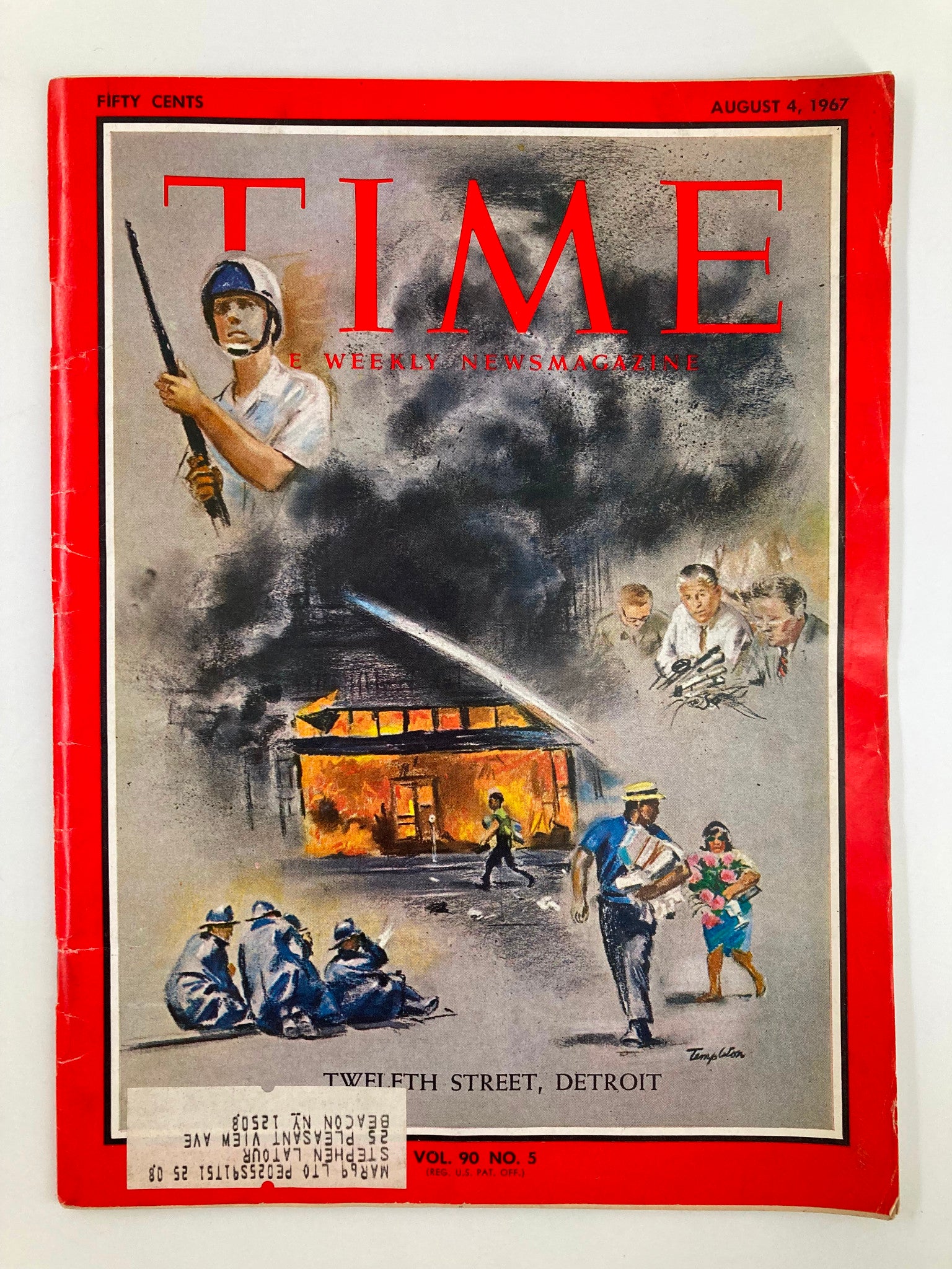 VTG Time Magazine August 4 1967 Vol 90 #5 The Twelfth Street, Detroit