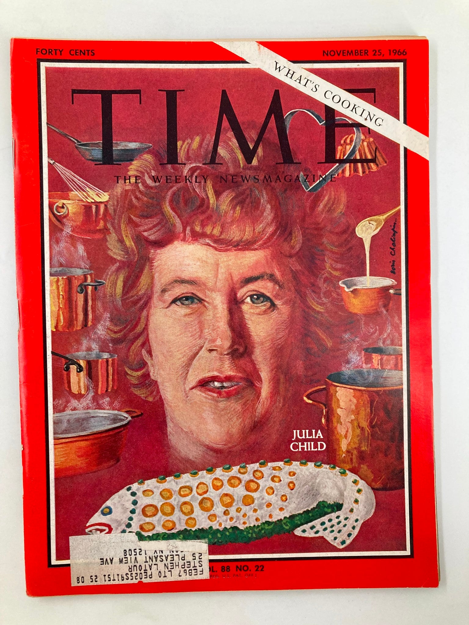 VTG Time Magazine November 25 1966 Vol 88 #22 Julia Child and What's Cooking