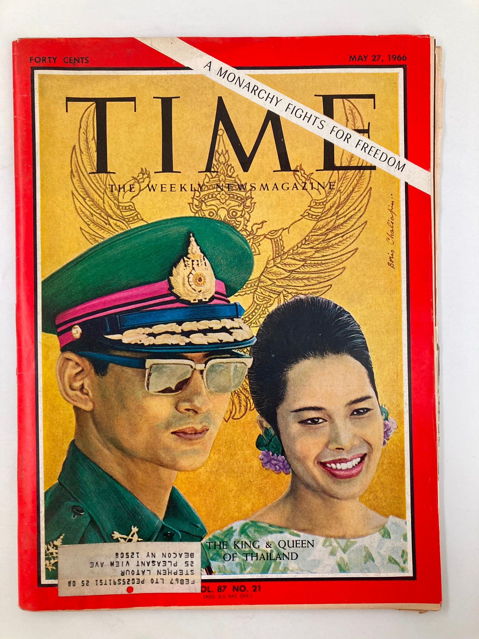 VTG Time Magazine May 27 1966 Vol 87 #21 The King and Queen of Thailand