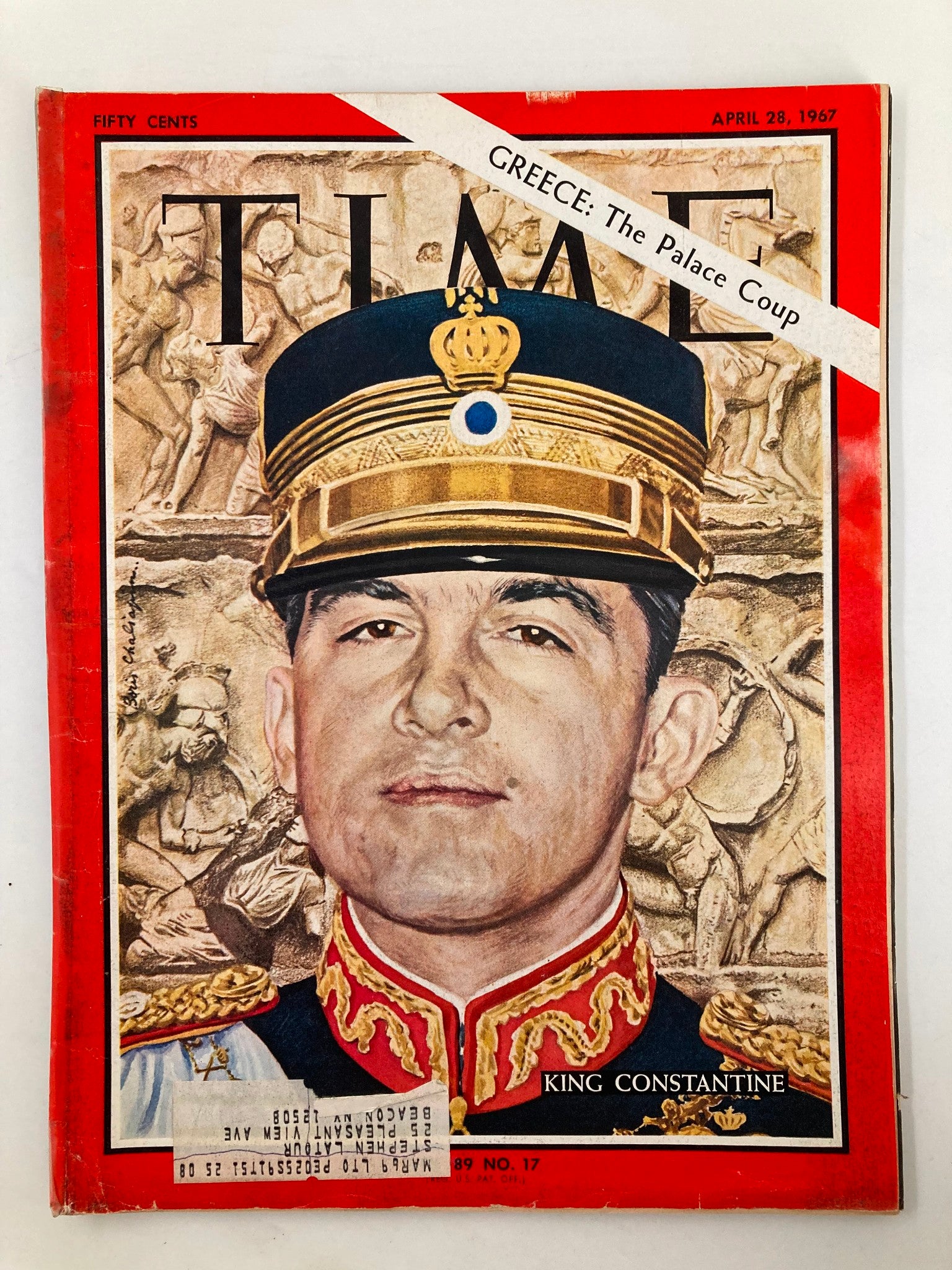 VTG Time Magazine April 28 1967 Vol 89 #17 King Constantine Greece Palace Coup