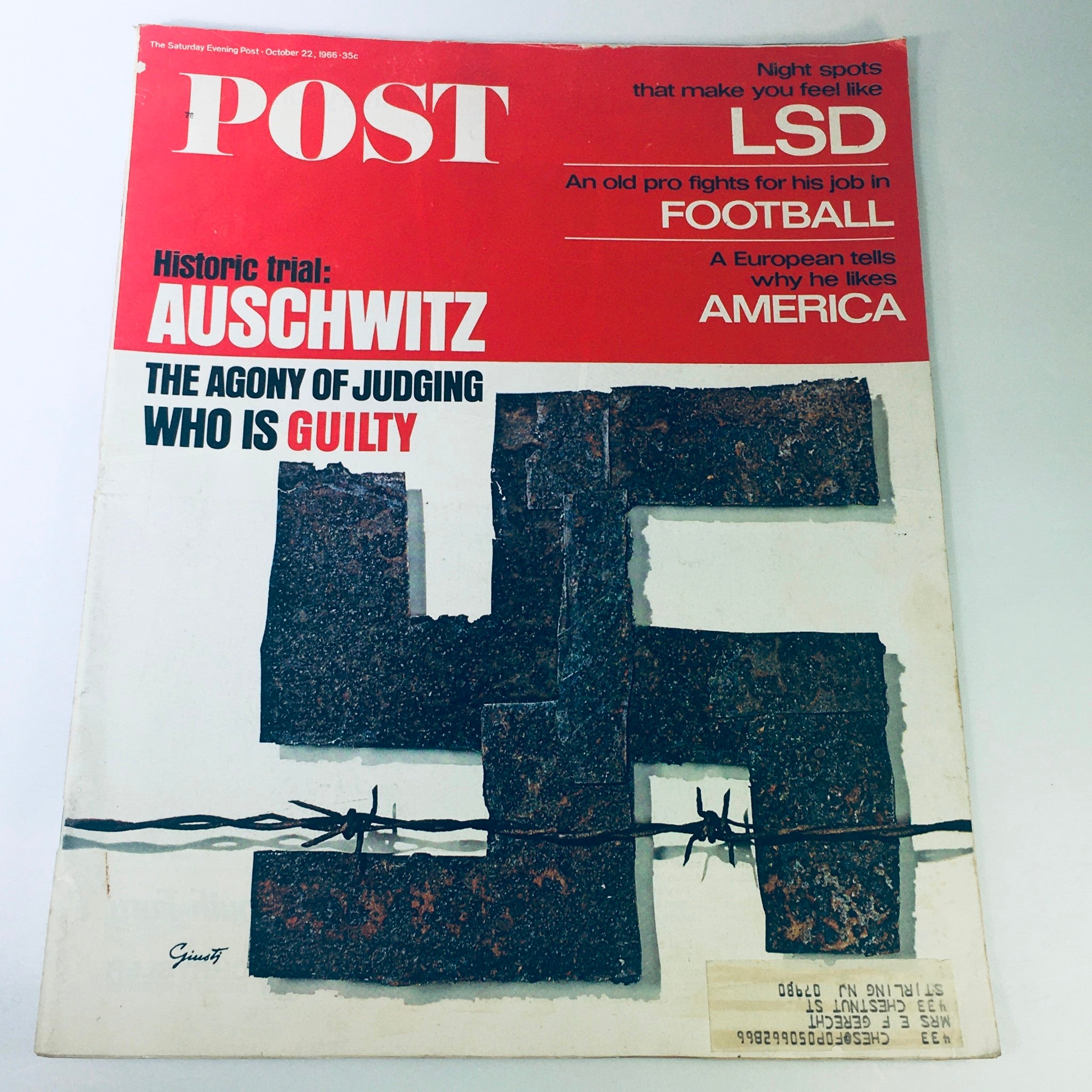 VTG The Saturday Evening Post October 22 1966 - The Historic Trial of Auschwitz