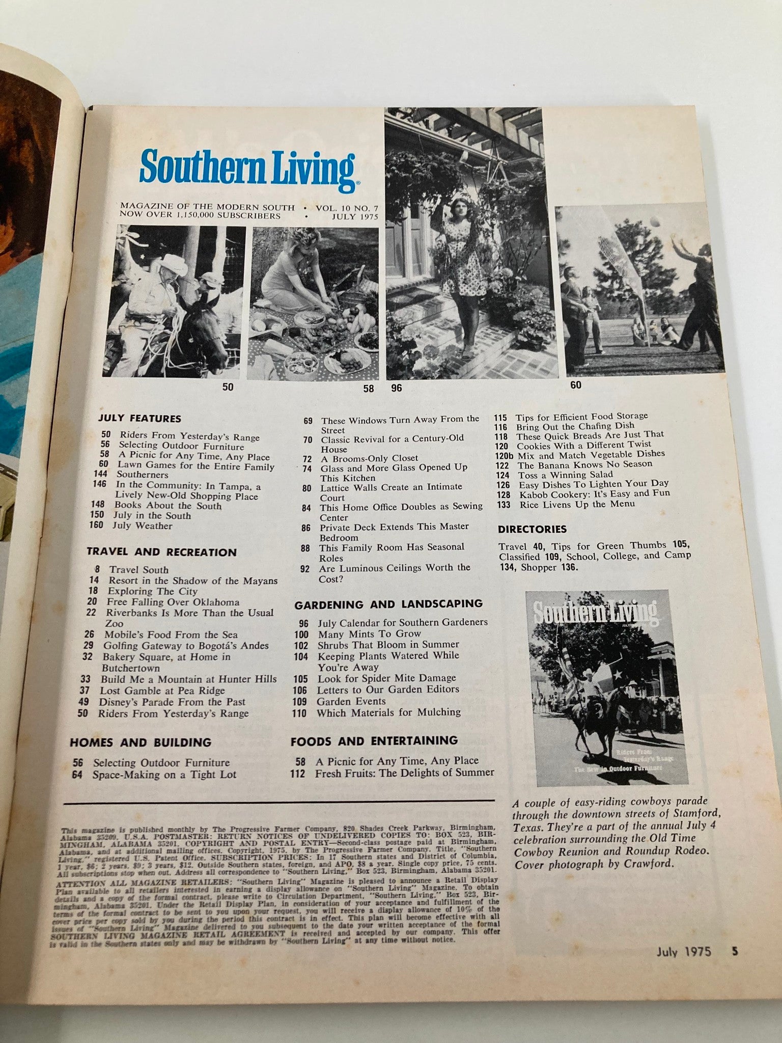 VTG Southern Living Magazine July 1975 The New in Outdoor Furniture