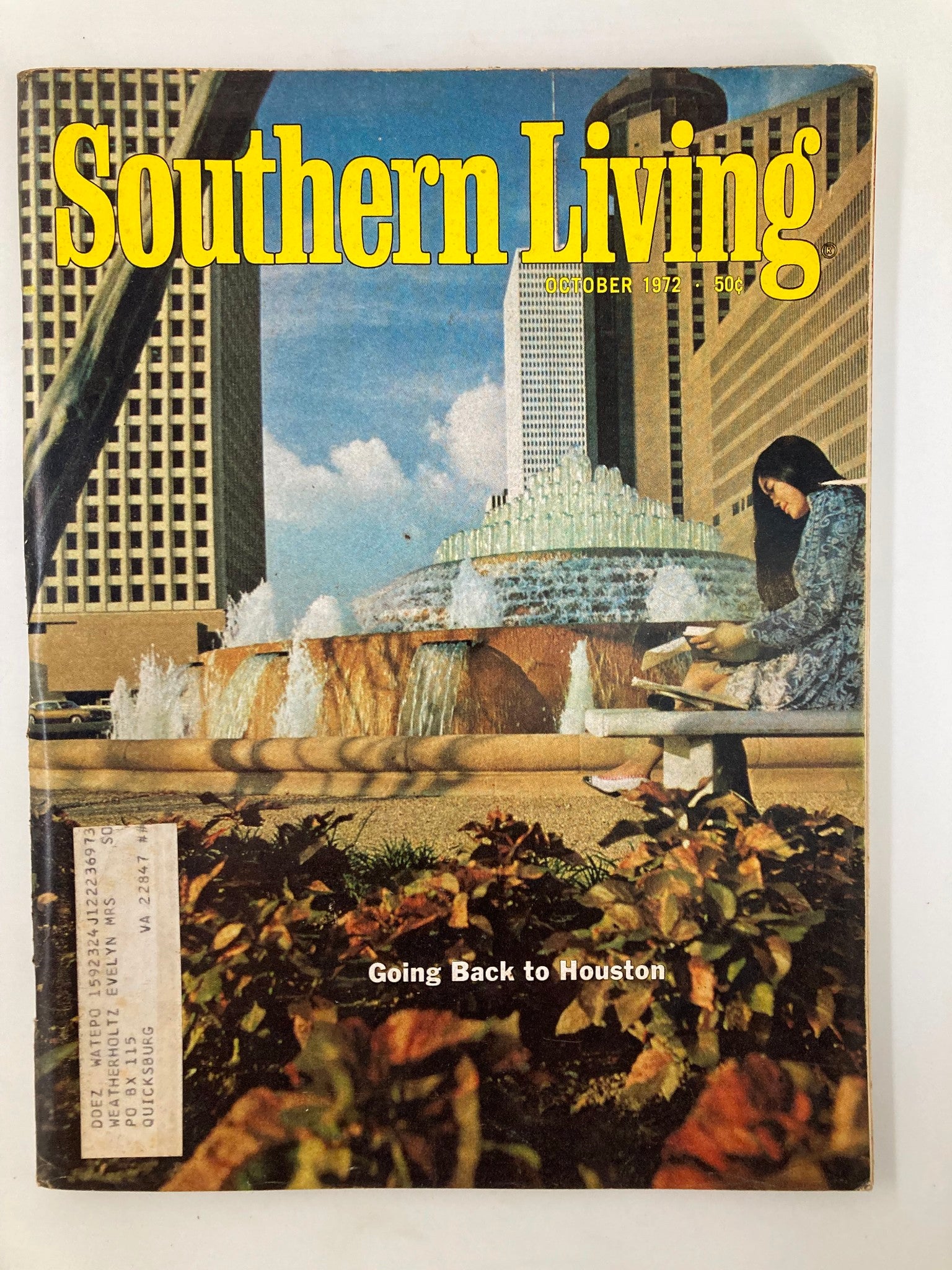 VTG Southern Living Magazine October 1972 Delores Mar, University of Houston