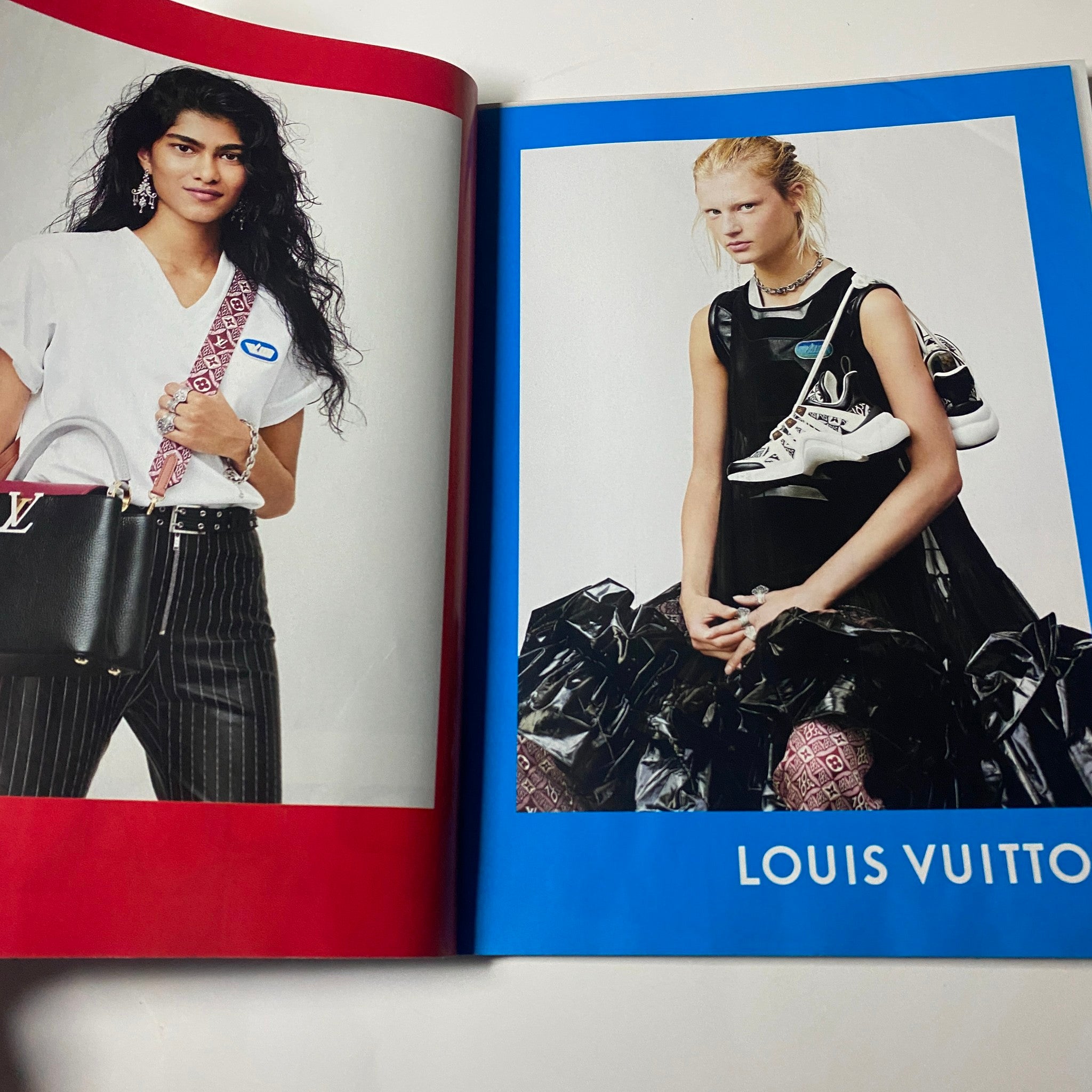 Vogue Magazine October 2020 cover featuring a model styled in a Louis Vuitton outfit with stylish accessories, showcasing the interplay of high fashion and modern aesthetics.