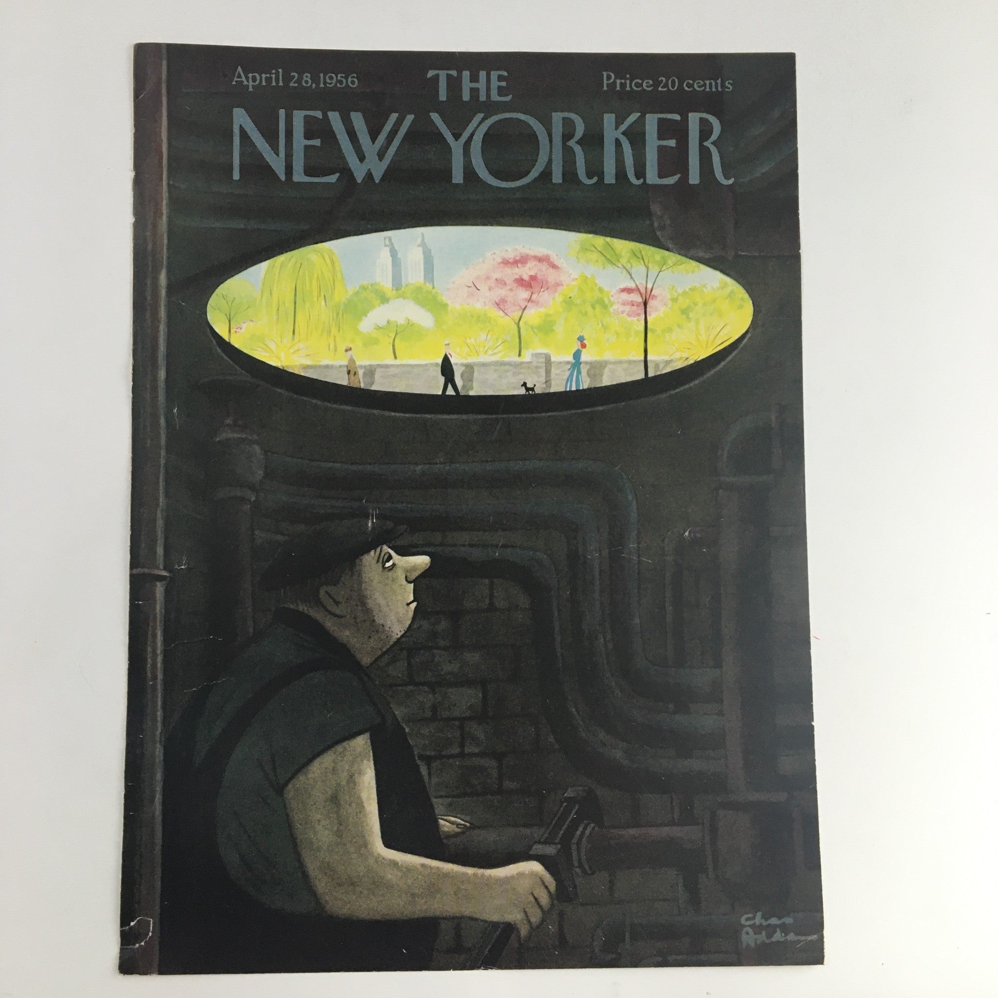 COVER ONLY The New Yorker April 28 1956 Full Cover Theme by Chas Addams