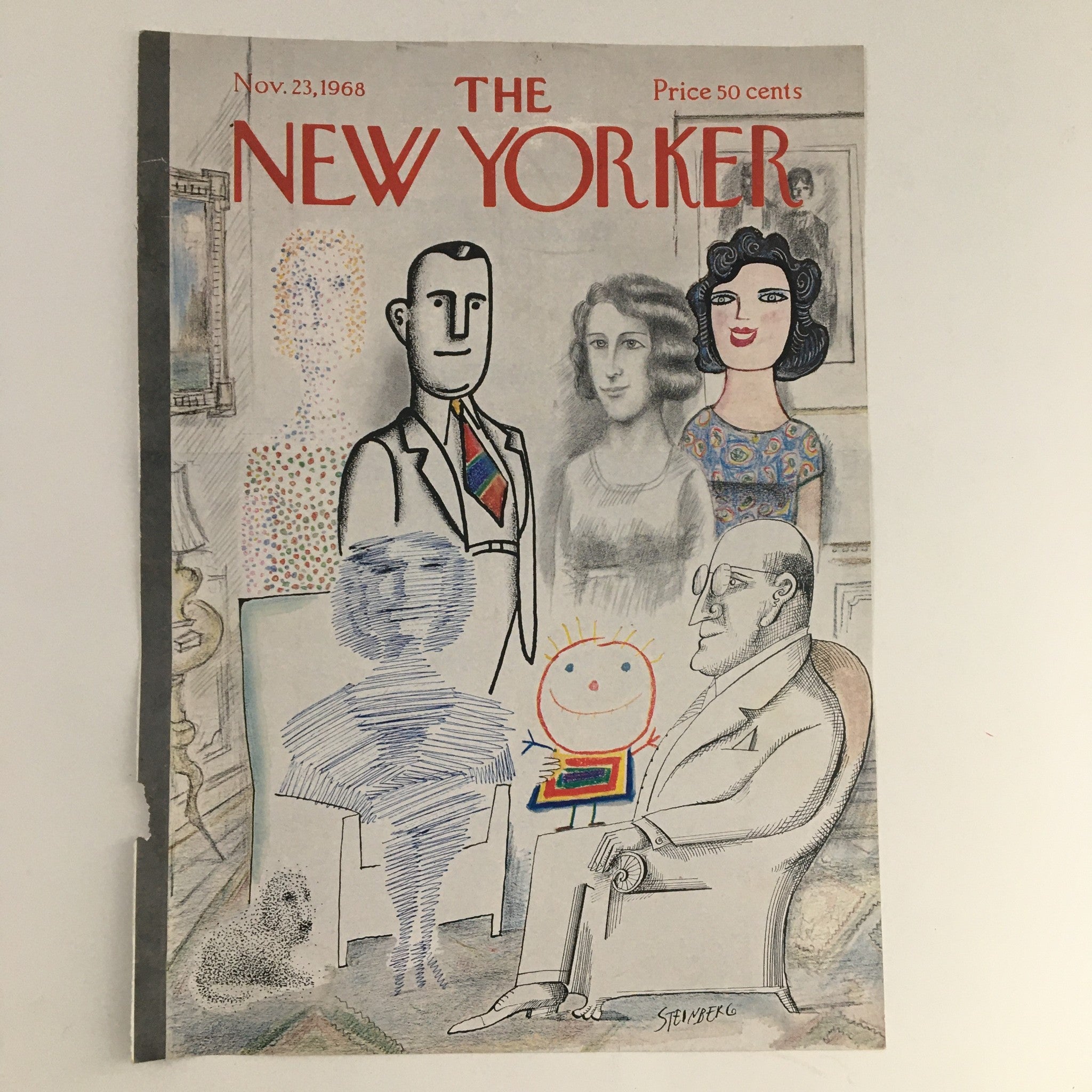 COVER ONLY The New Yorker November 23 1968 Full Cover Theme by Saul Steinberg