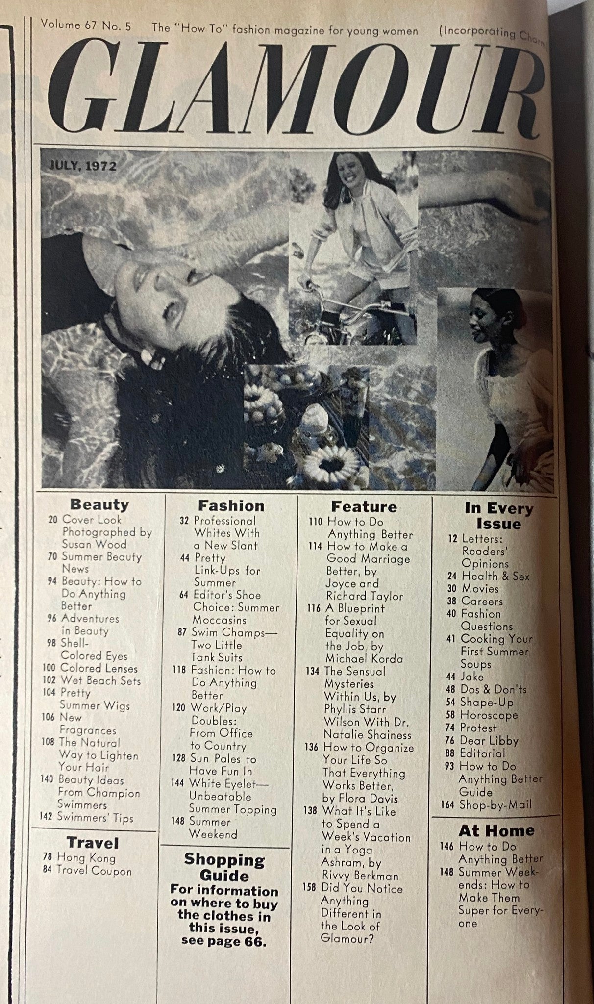 1972 JULY GLAMOUR MAGAZINE - GREAT FASHION - BEVERLY JOHNSON COVER