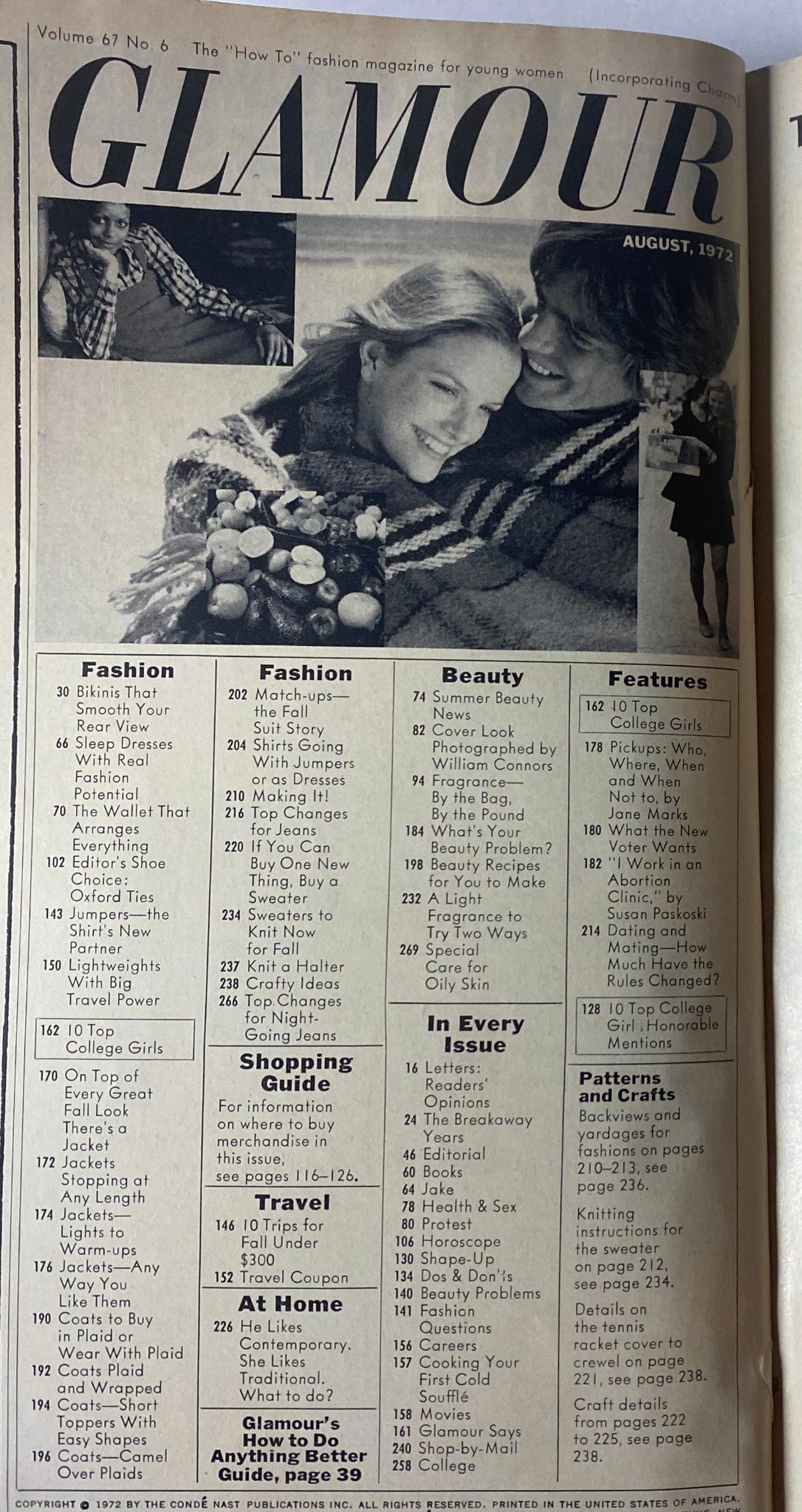 Glamour Magazine August 1972 Kathleen White Cover
