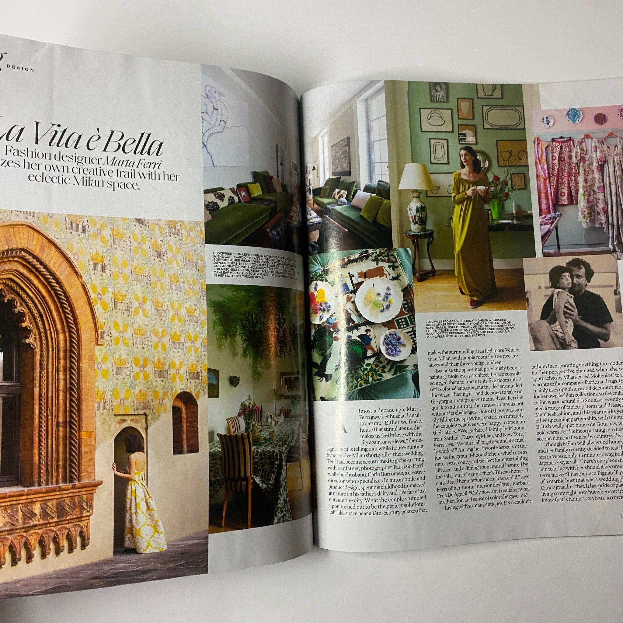 Elle Magazine March 2022 Zoë Kravitz Cover displaying interior design elements from fashion designer Marta Ferri’s Milan home, highlighting decor style and vibrant colors.