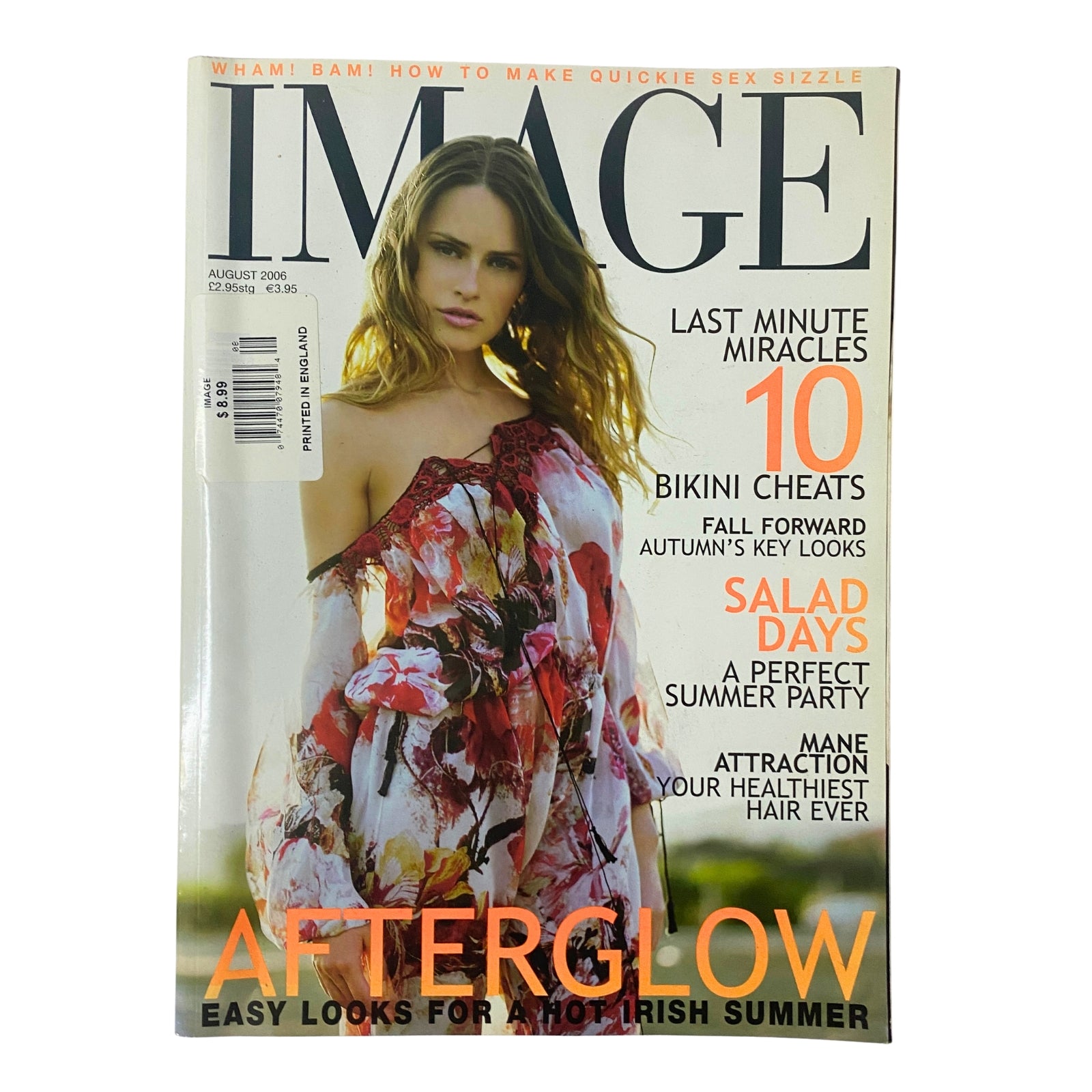 Image UK Magazine August 2006 featuring Leesa Maher on the cover in a vibrant embroidered chiffon tunic by Jean Paul Gaultier.