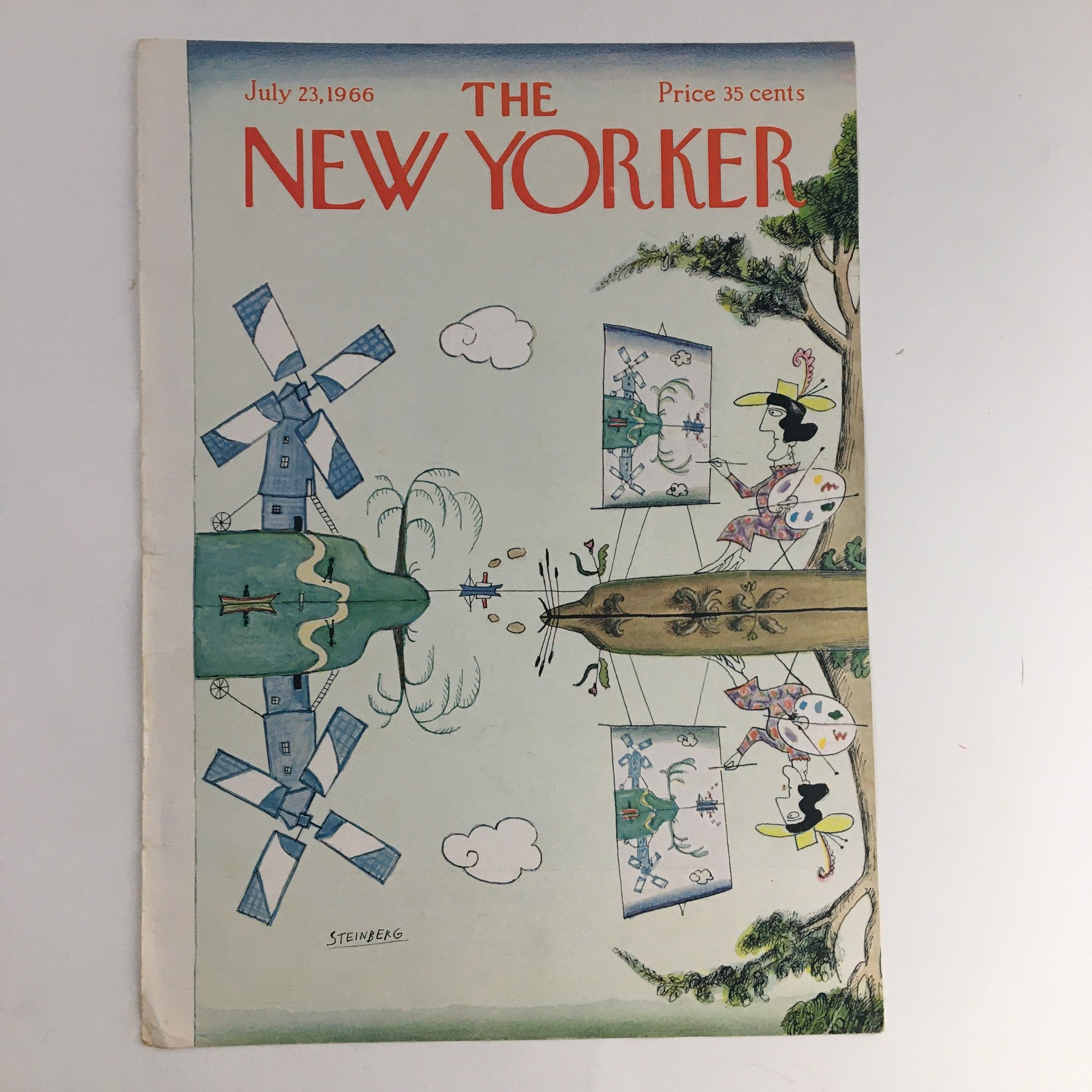 COVER ONLY The New Yorker July 23 1966 Full Cover Theme by Saul Steinberg