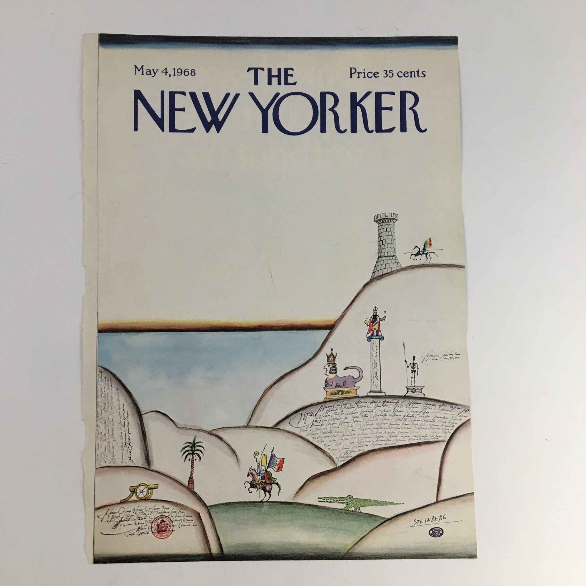 COVER ONLY The New Yorker May 4 1968 Full Cover Theme by Saul Steinberg