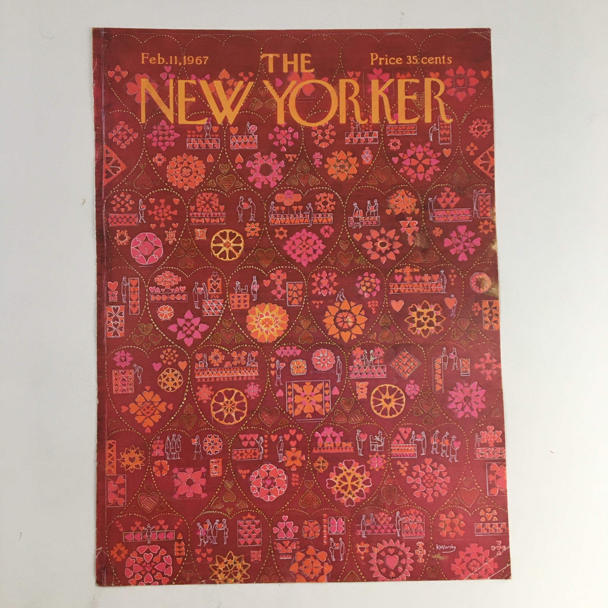 COVER ONLY The New Yorker February 11 1967 Full Cover Theme by Anatol Kovarsky