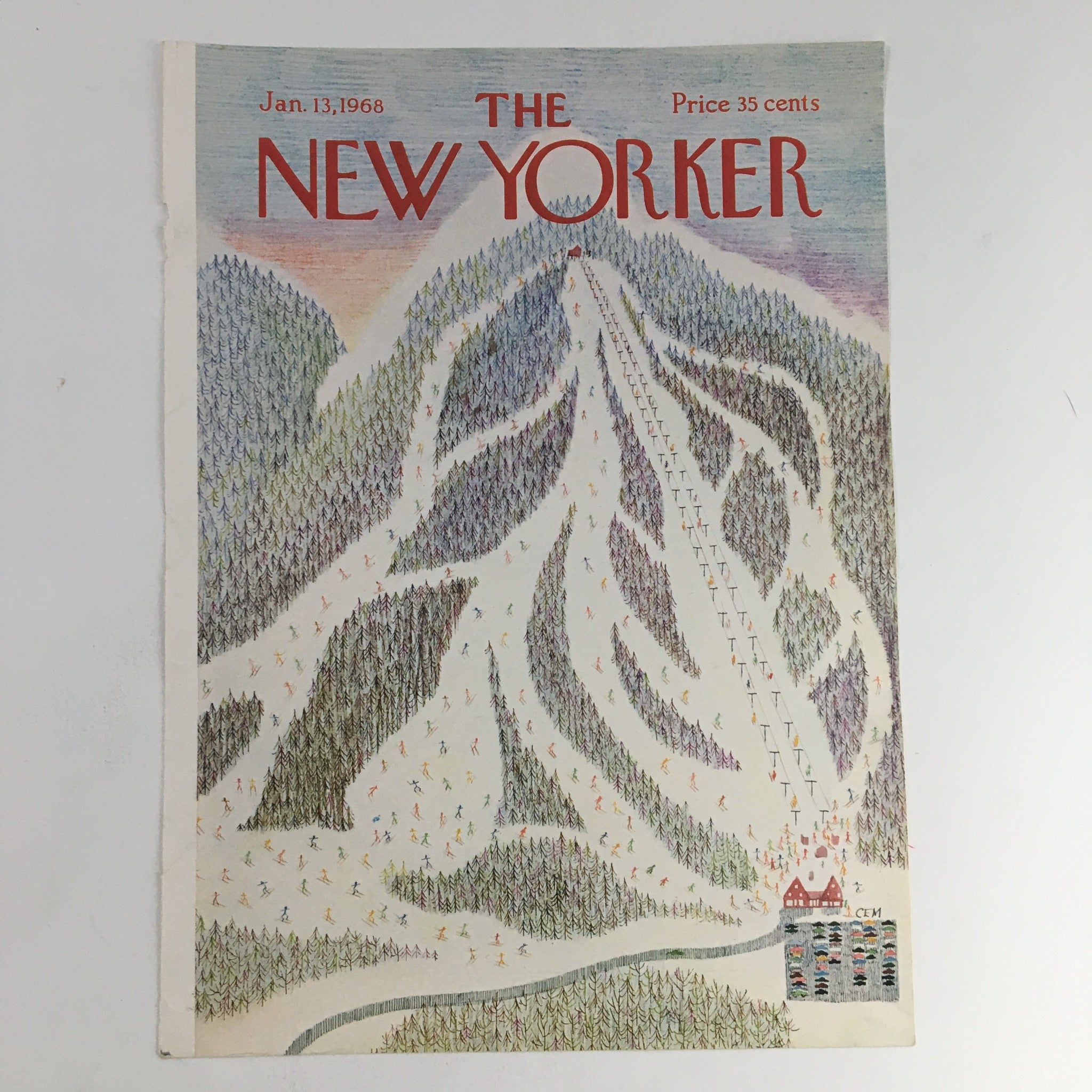 COVER ONLY The New Yorker January 13 1968 Full Cover Theme by Charles E. Martin