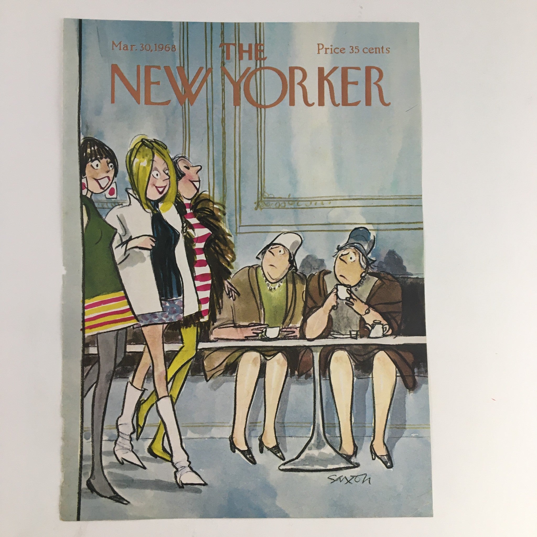 COVER ONLY The New Yorker March 30 1968 Full Cover Theme by Charles Saxon