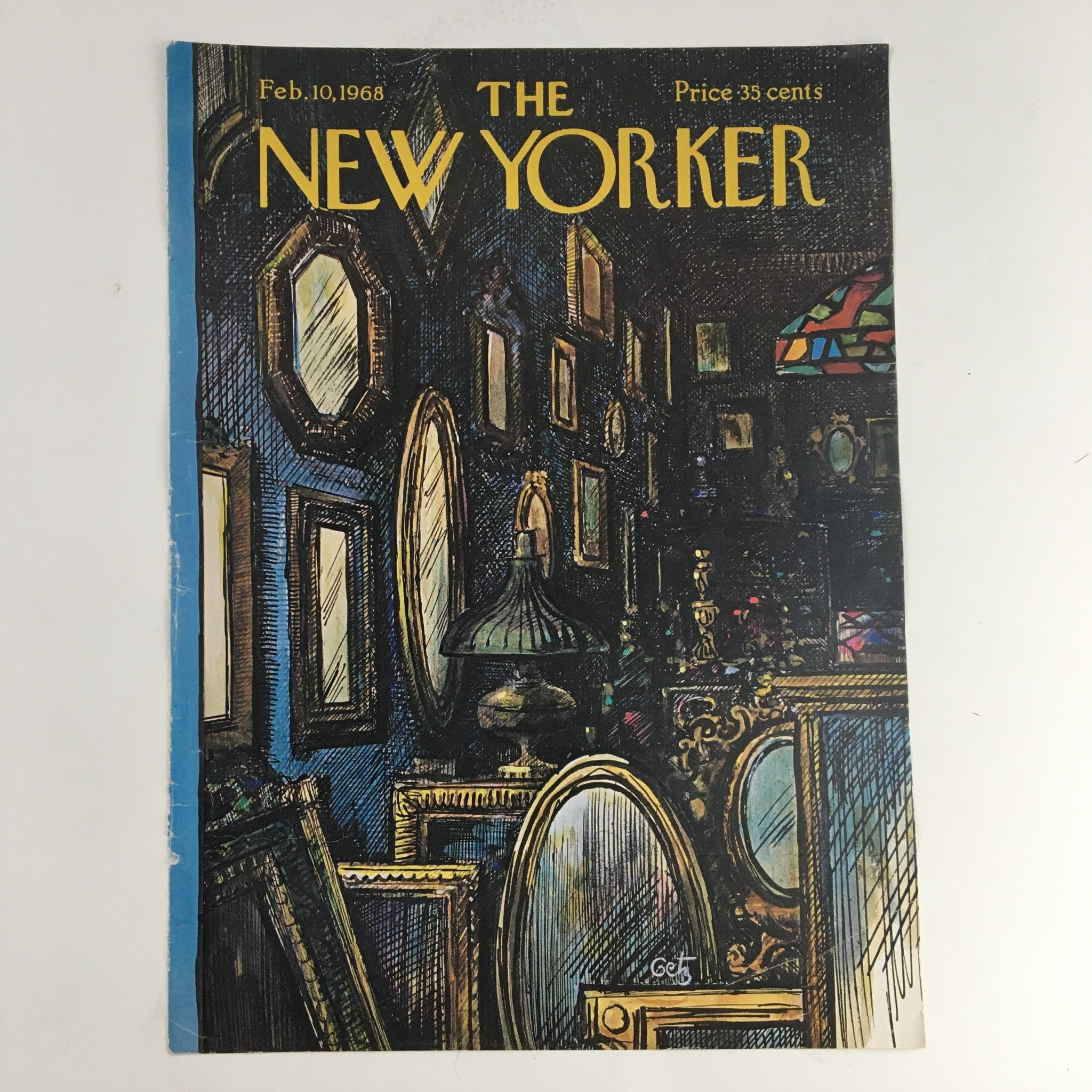 COVER ONLY The New Yorker February 10 1968 Full Cover Theme by Arthur Getz