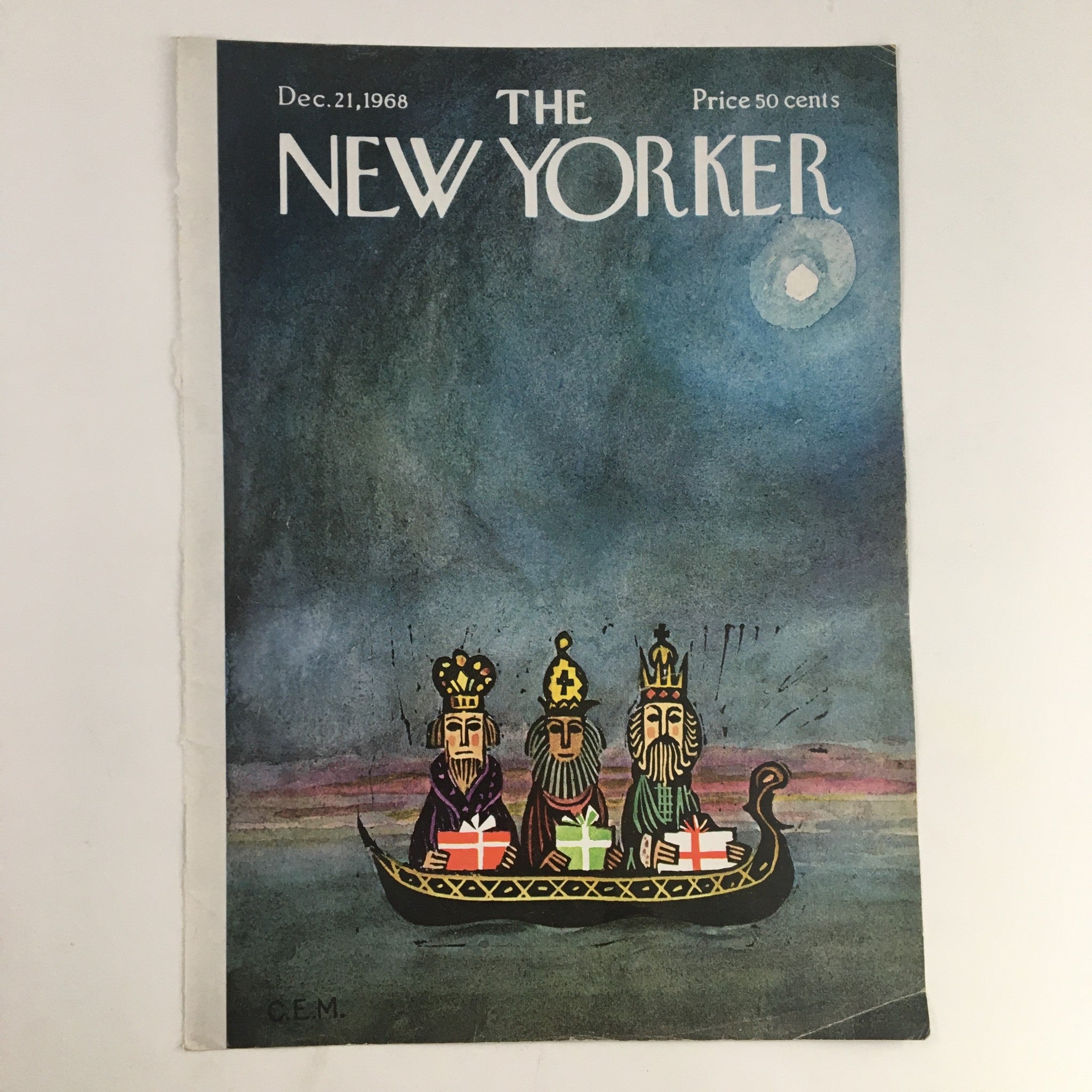 COVER ONLY The New Yorker December 21 1968 Full Cover Theme by Charles E. Martin