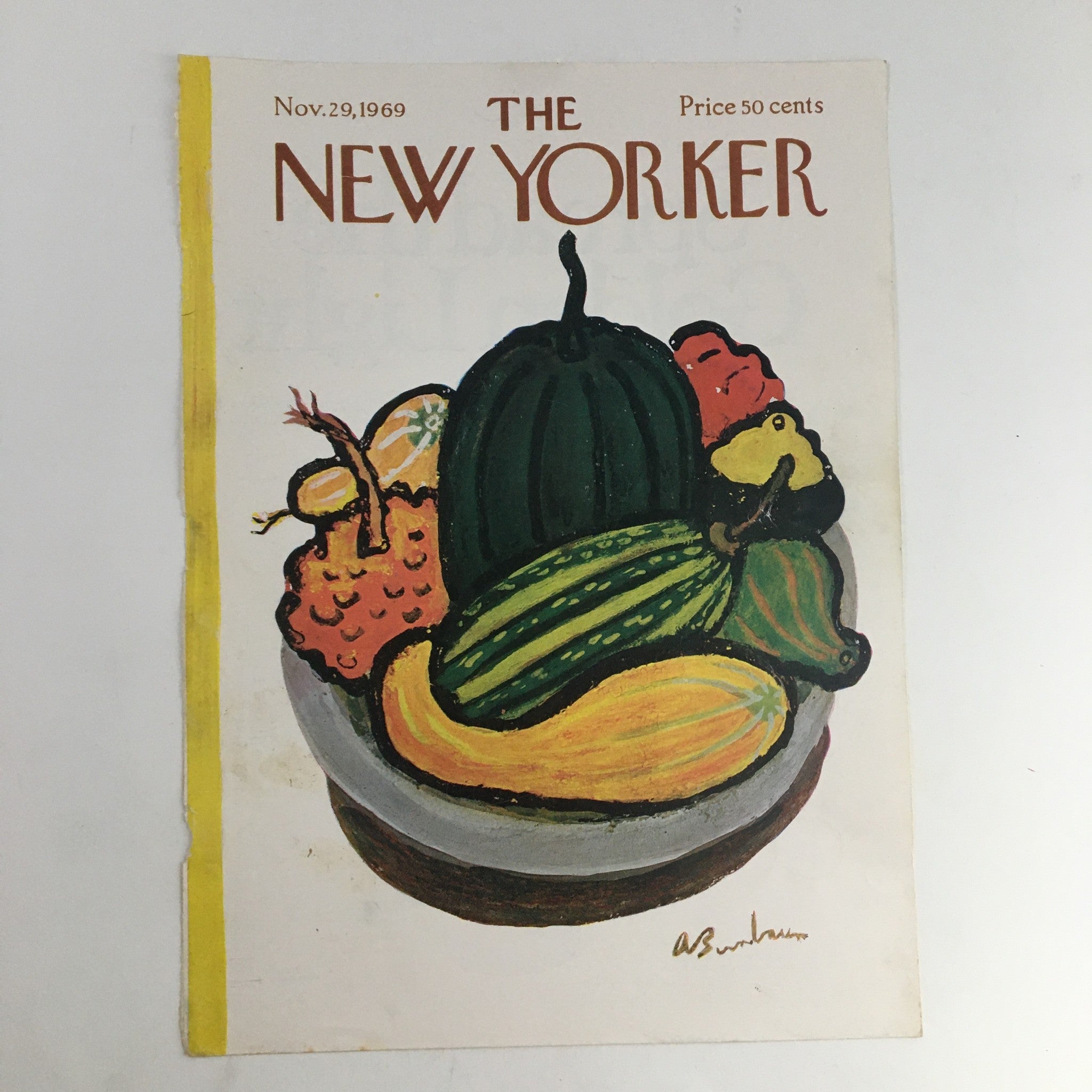 COVER ONLY The New Yorker November 29 1969 Full Cover Theme by Abe Birnbaum