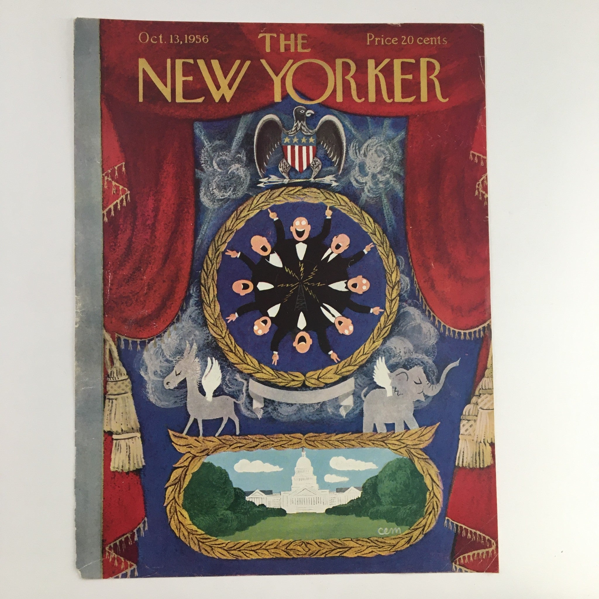 COVER ONLY The New Yorker October 13 1956 Full Cover Theme by Charles E. Martin