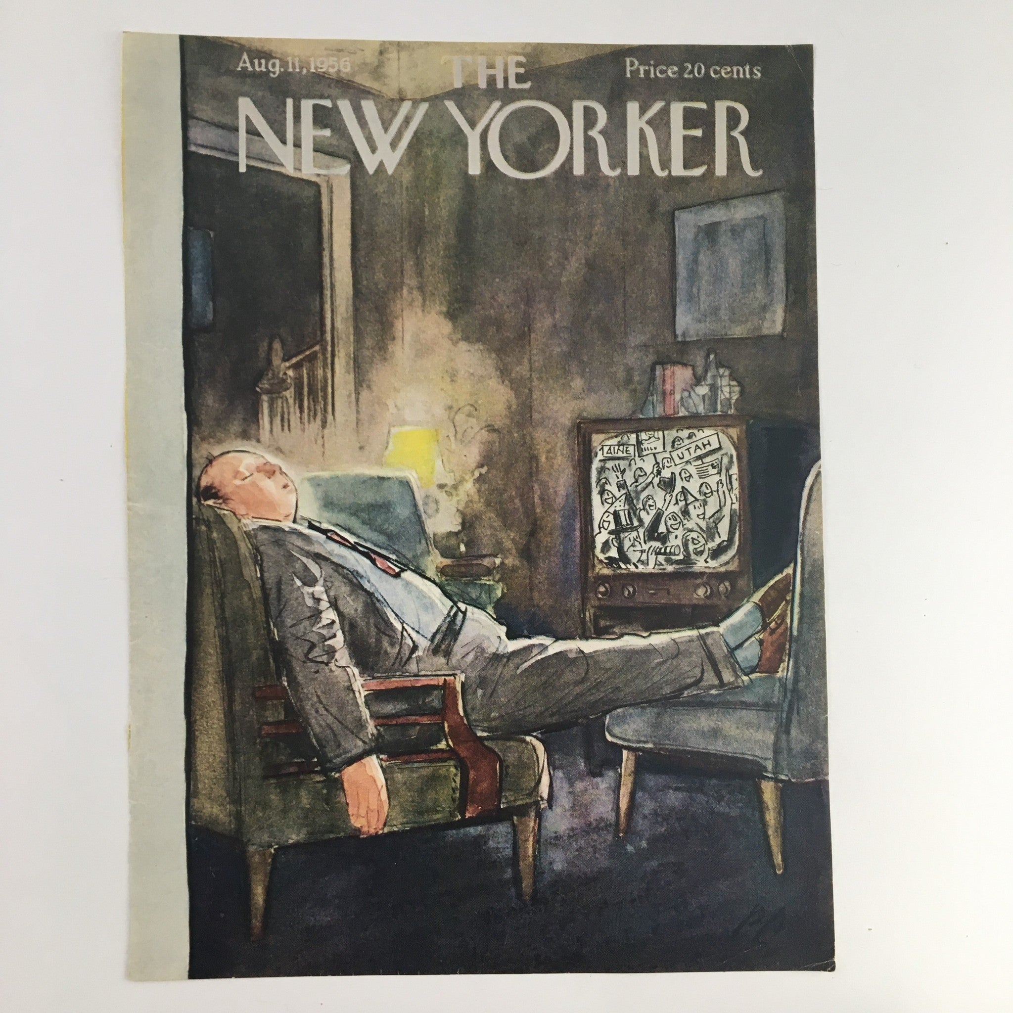 COVER ONLY The New Yorker August 11 1956 Full Cover Theme by Perry Barlow