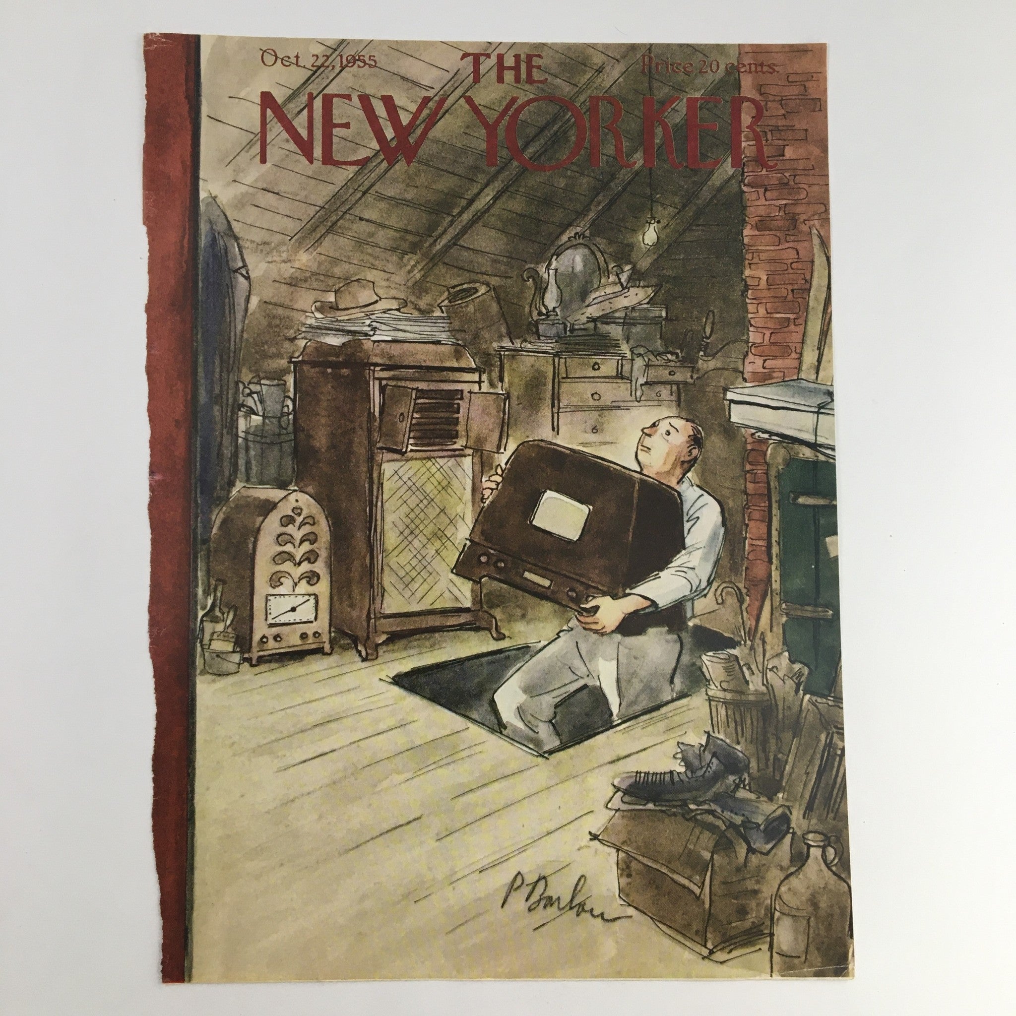 COVER ONLY The New Yorker October 22 1955 Full Cover Theme by Perry Barlow