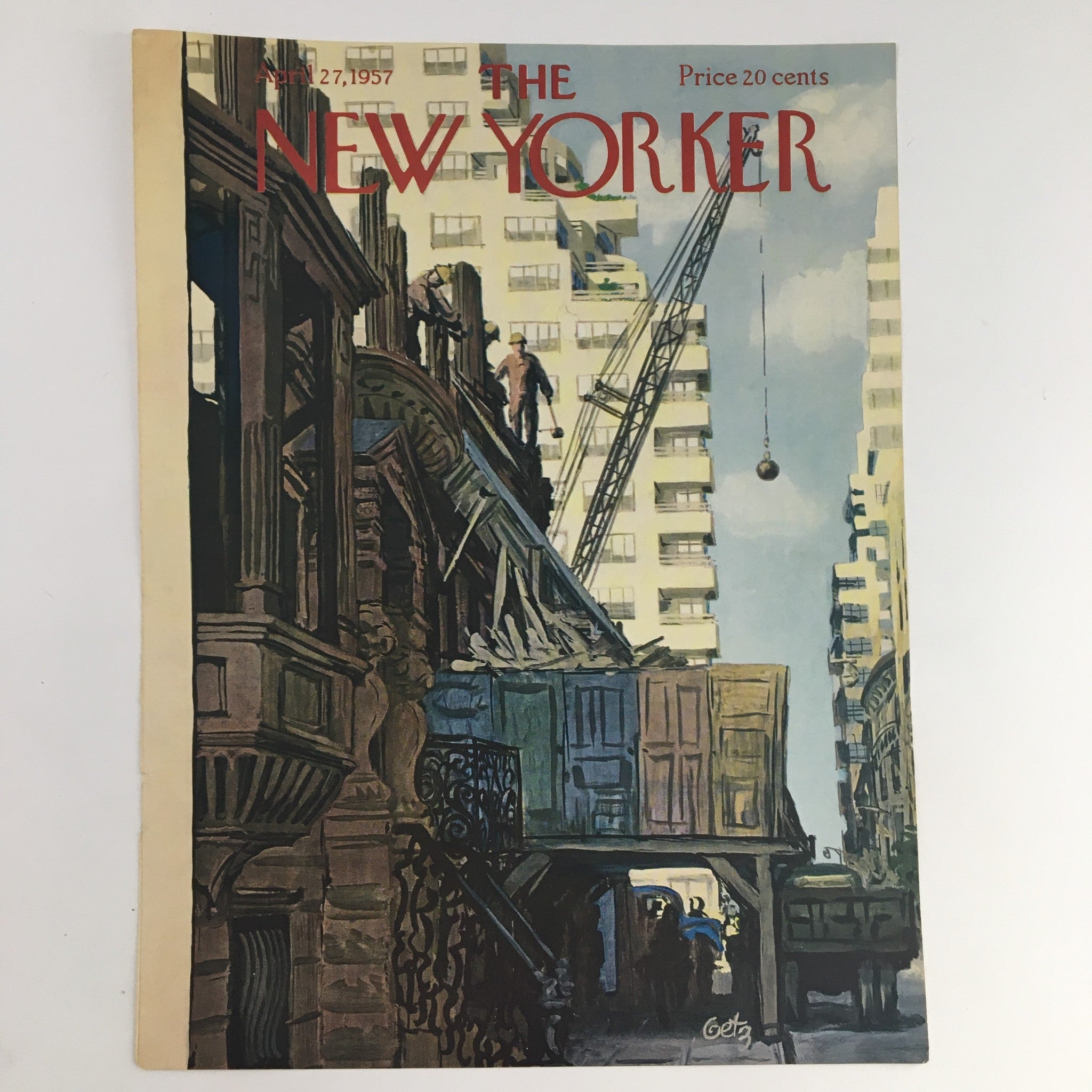 COVER ONLY The New Yorker April 27 1957 Full Cover Theme by Arthur Getz