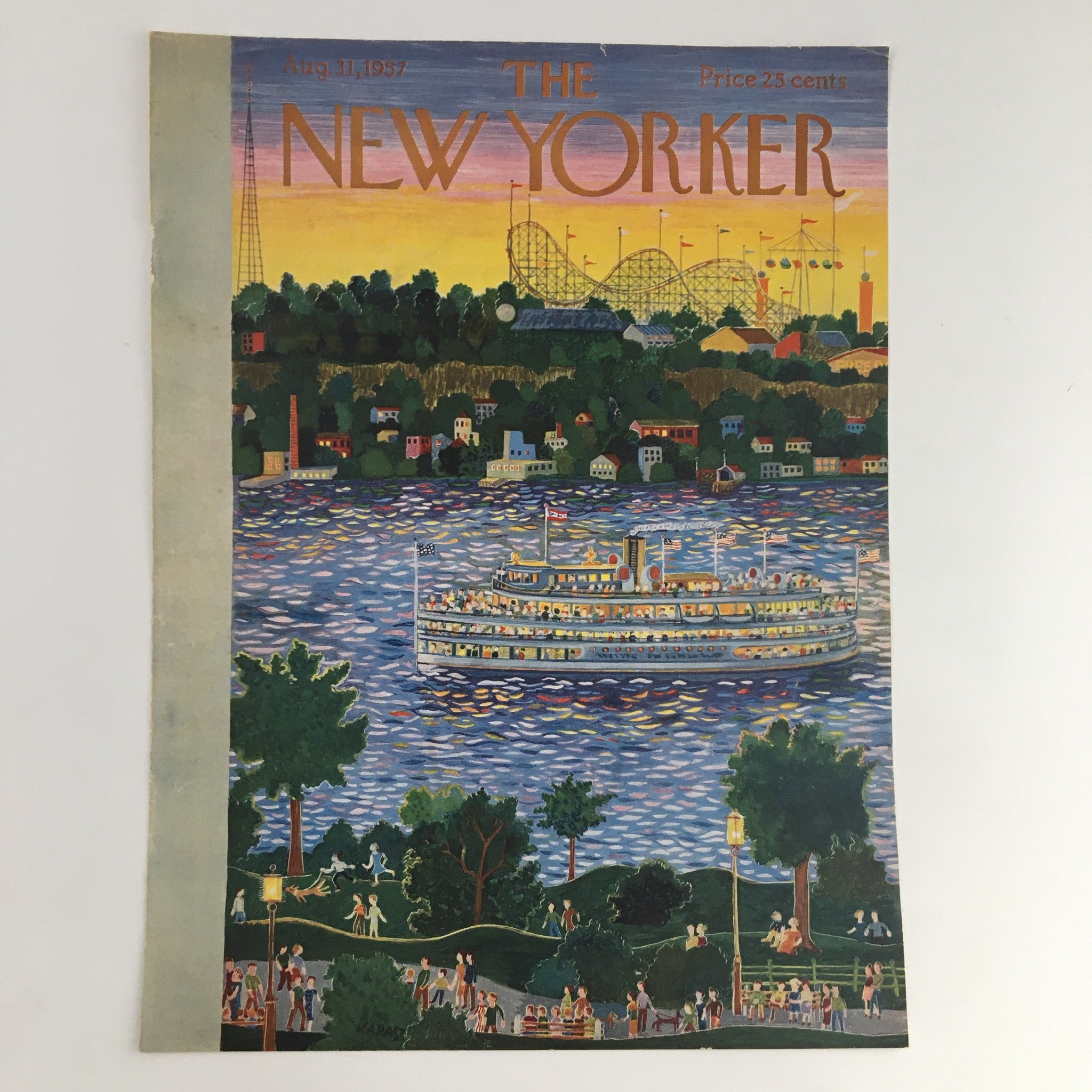 COVER ONLY The New Yorker August 31 1957 Full Cover Theme by Ilonka Karasz