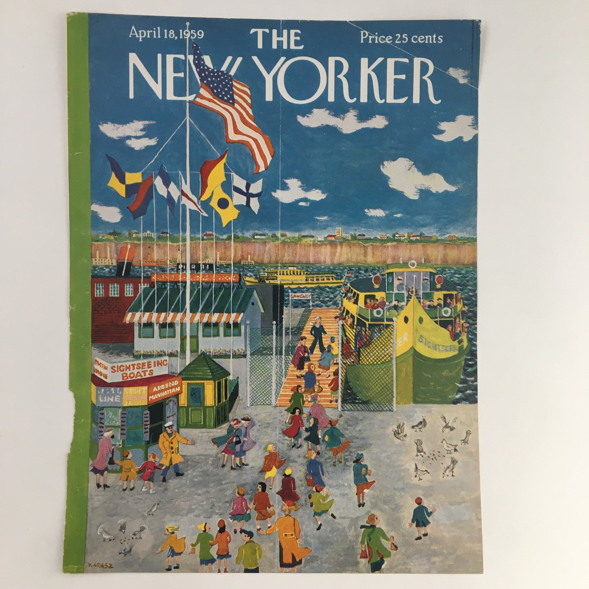 COVER ONLY The New Yorker April 18 1959 Full Cover Theme by Ilonka Karasz