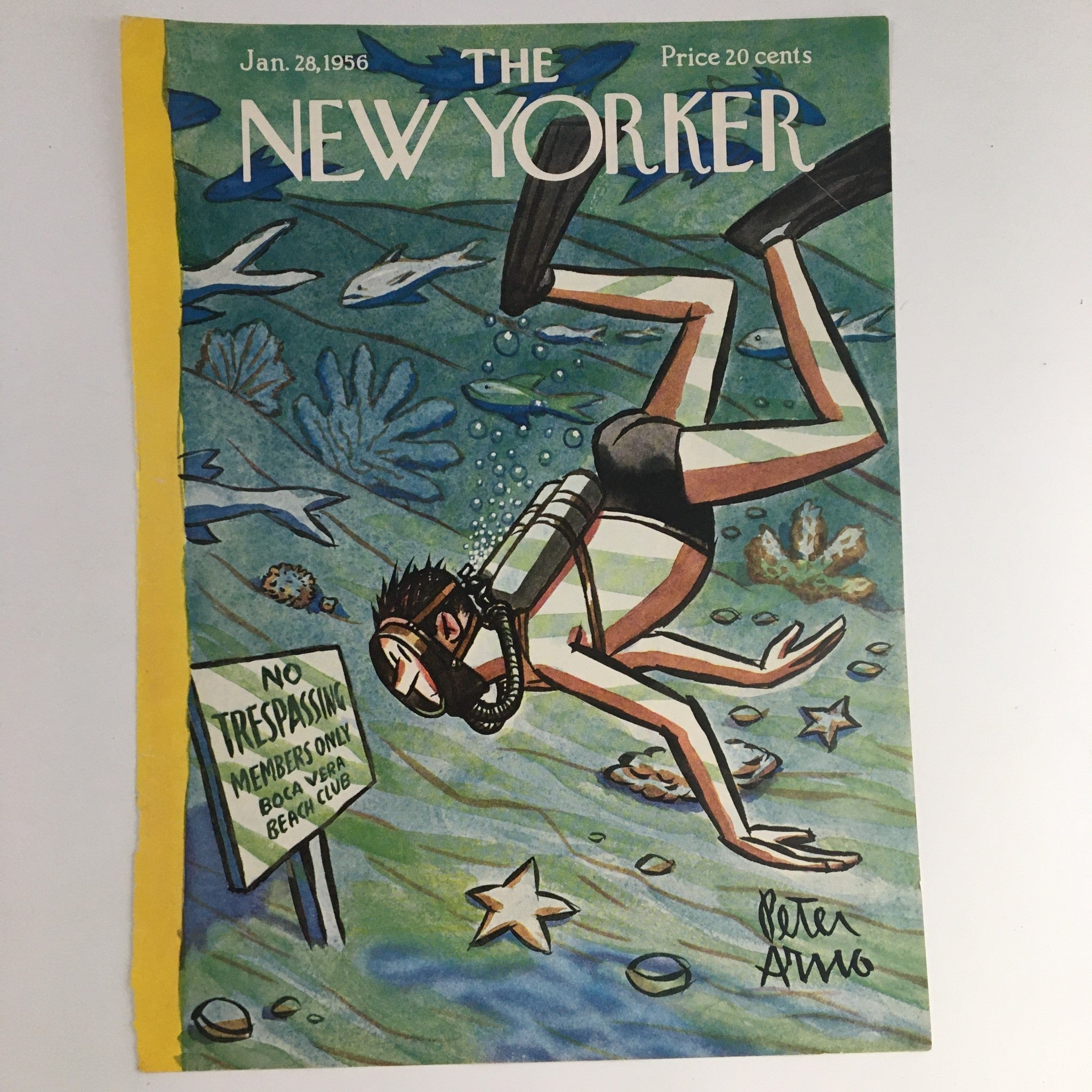 COVER ONLY The New Yorker January 28 1956 Full Cover Theme by Peter Arno