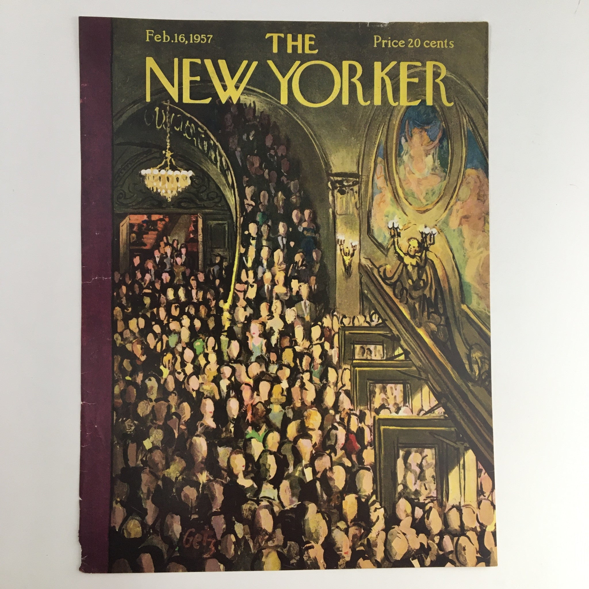 COVER ONLY The New Yorker February 16 1957 Full Cover Theme by Arthur Getz