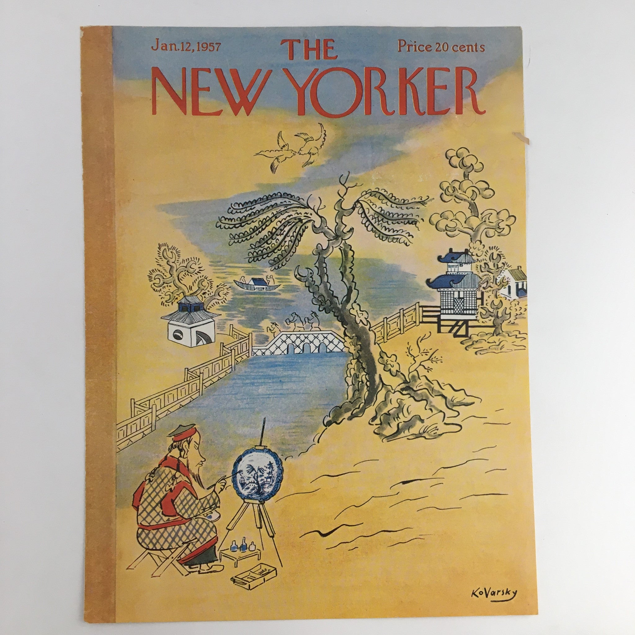 COVER ONLY The New Yorker January 12 1957 Full Cover Theme by Anatol Kovarsky