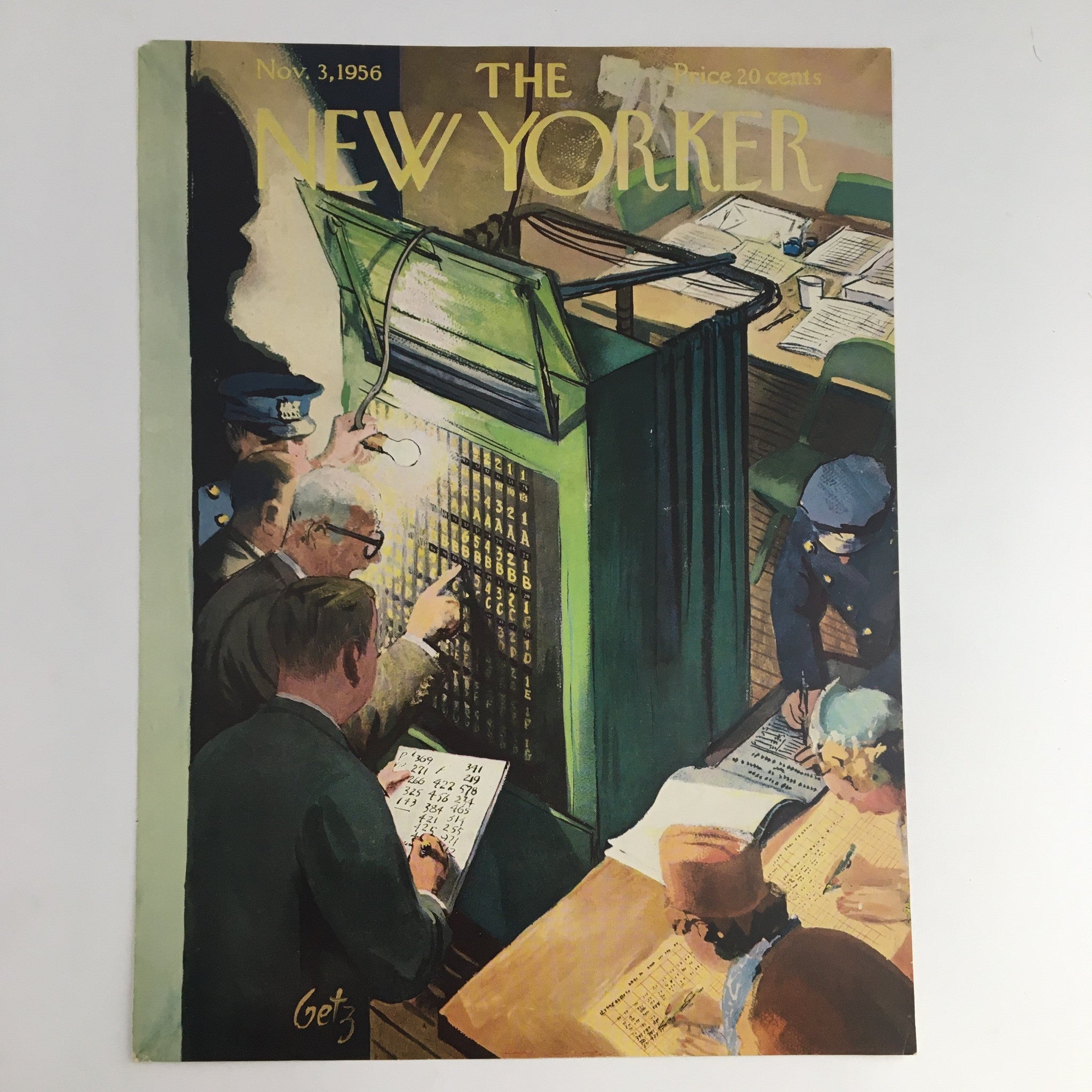 COVER ONLY The New Yorker November 3 1956 Full Cover Theme by Arthur Getz