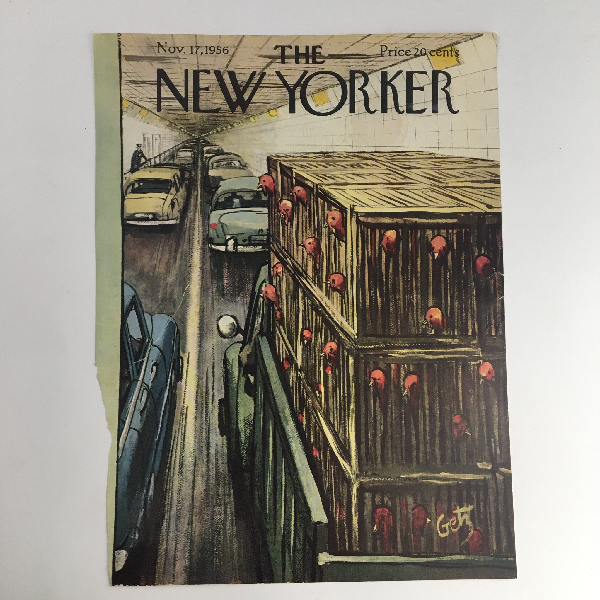 COVER ONLY The New Yorker November 17 1956 Full Cover Theme by Arthur Getz