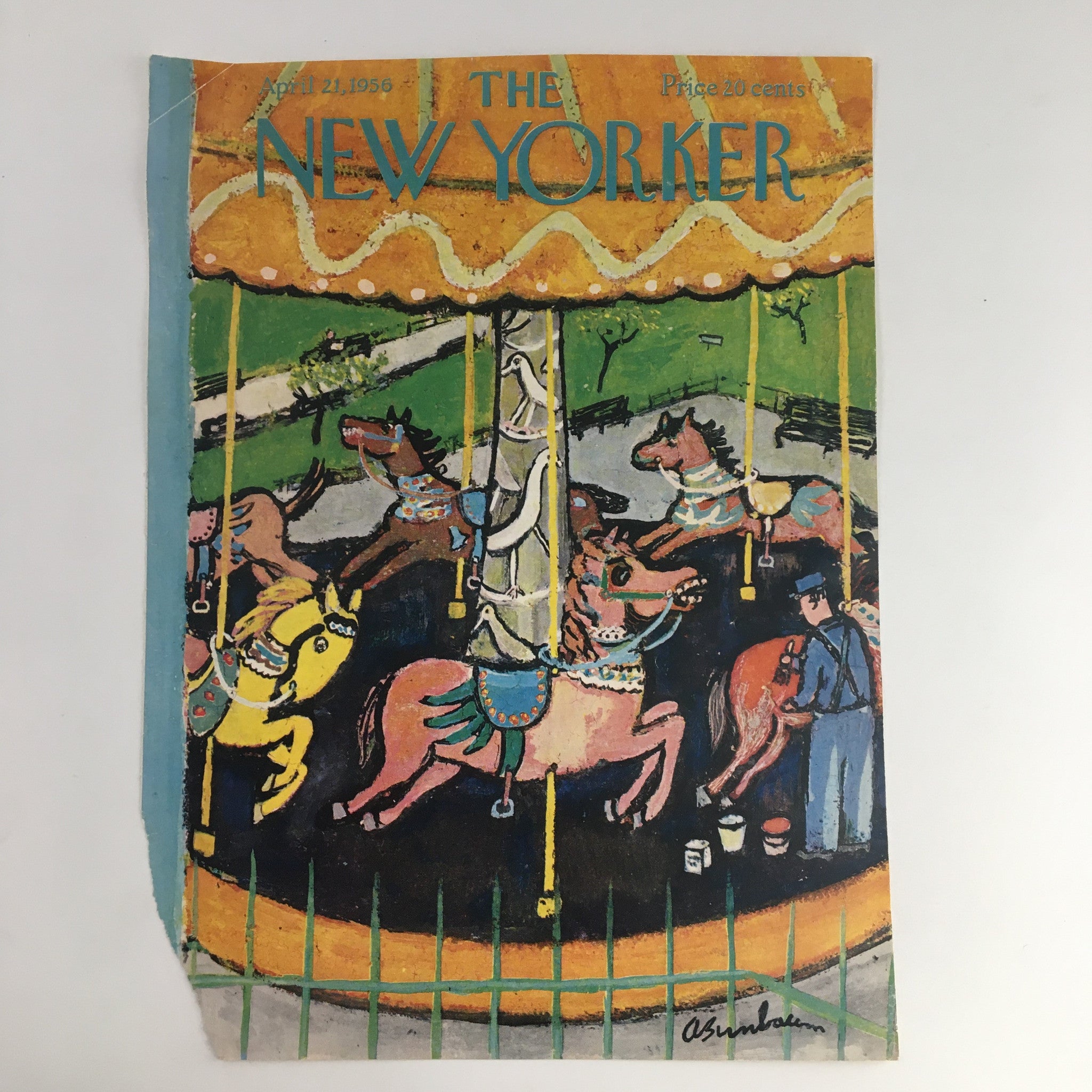 COVER ONLY The New Yorker April 21 1956 Full Cover Theme by Abe Birnbaum