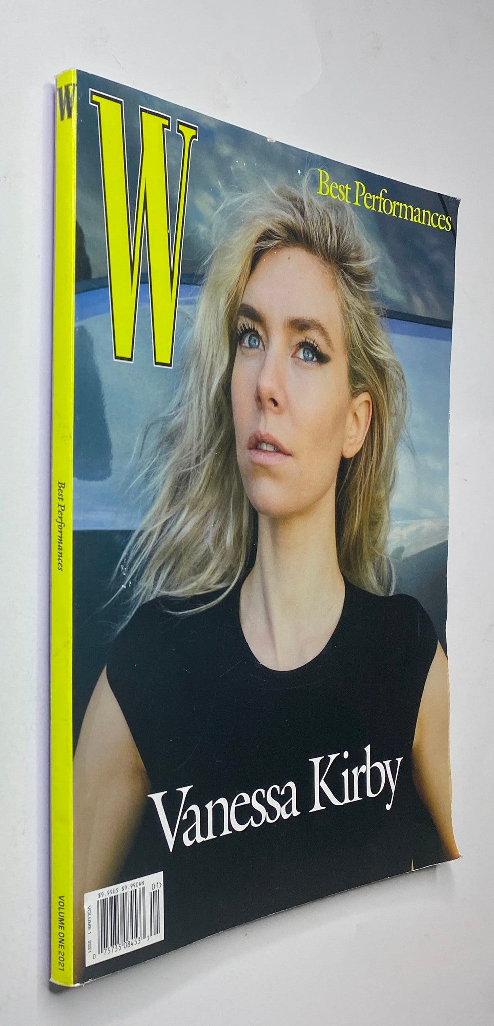 Cover of W Magazine 2021 Volume 1 featuring Vanessa Kirby with the headline 'Best Performances'.
