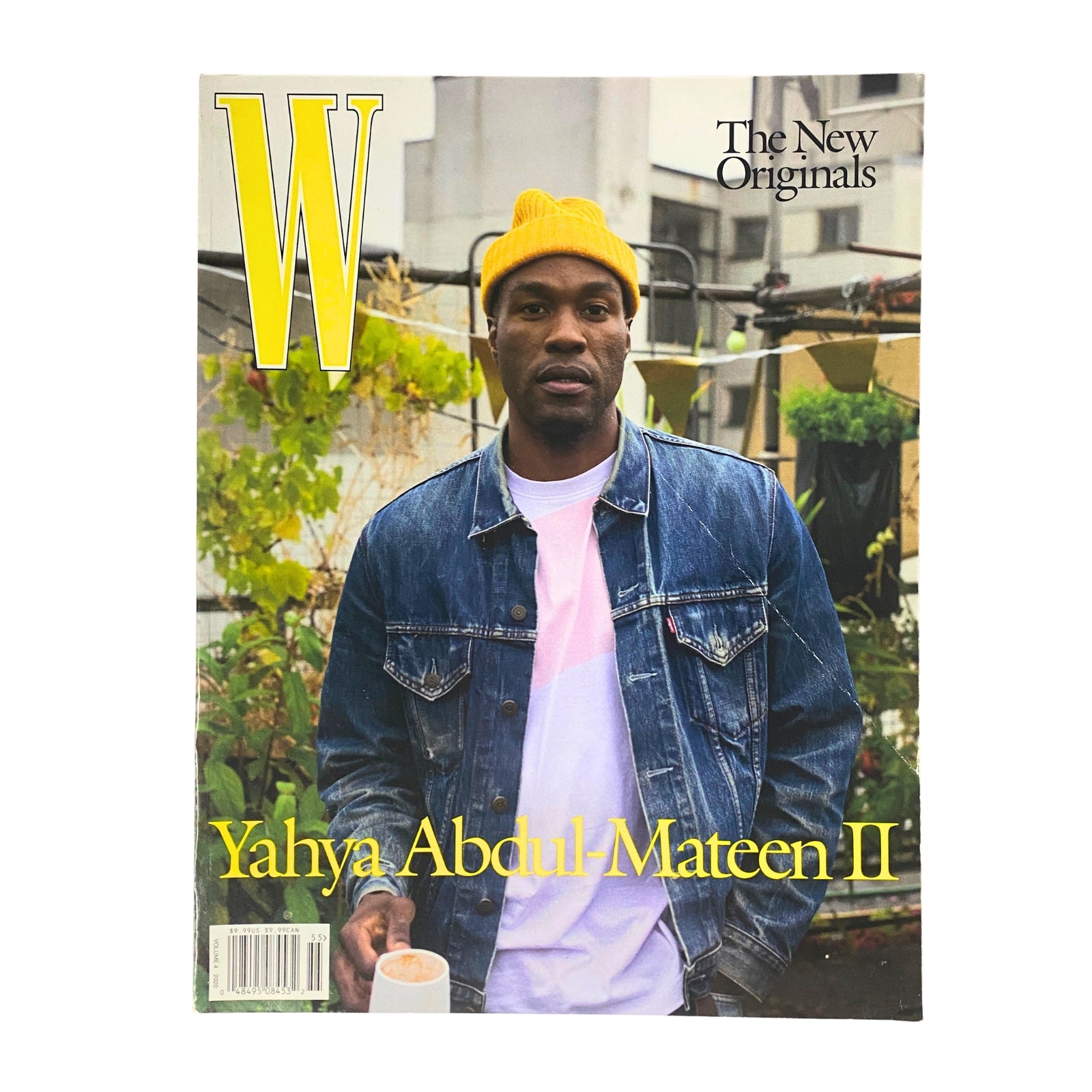 W Magazine 2020 Vol 4 Yahya Abdul-Mateen II Cover featuring actor Yahya Abdul-Mateen II wearing a denim jacket and yellow beanie, showcasing modern fashion.