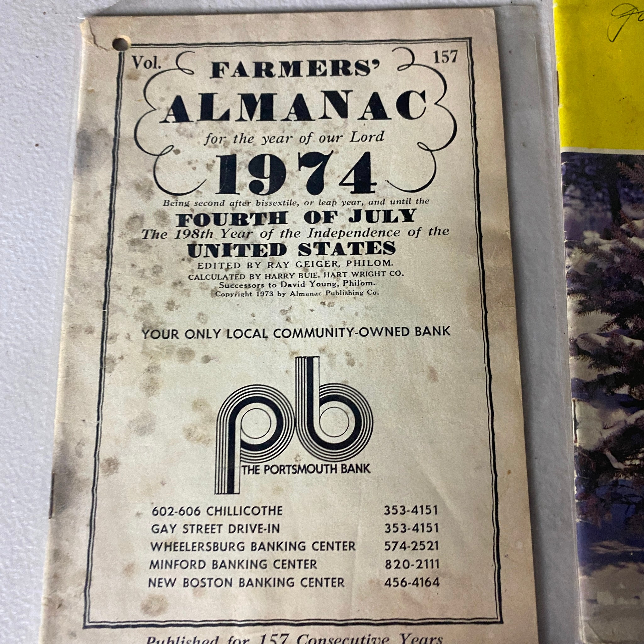 Lot of 9 Farmers' Almanac Magazine 1974, 1976, 1982 - 1988